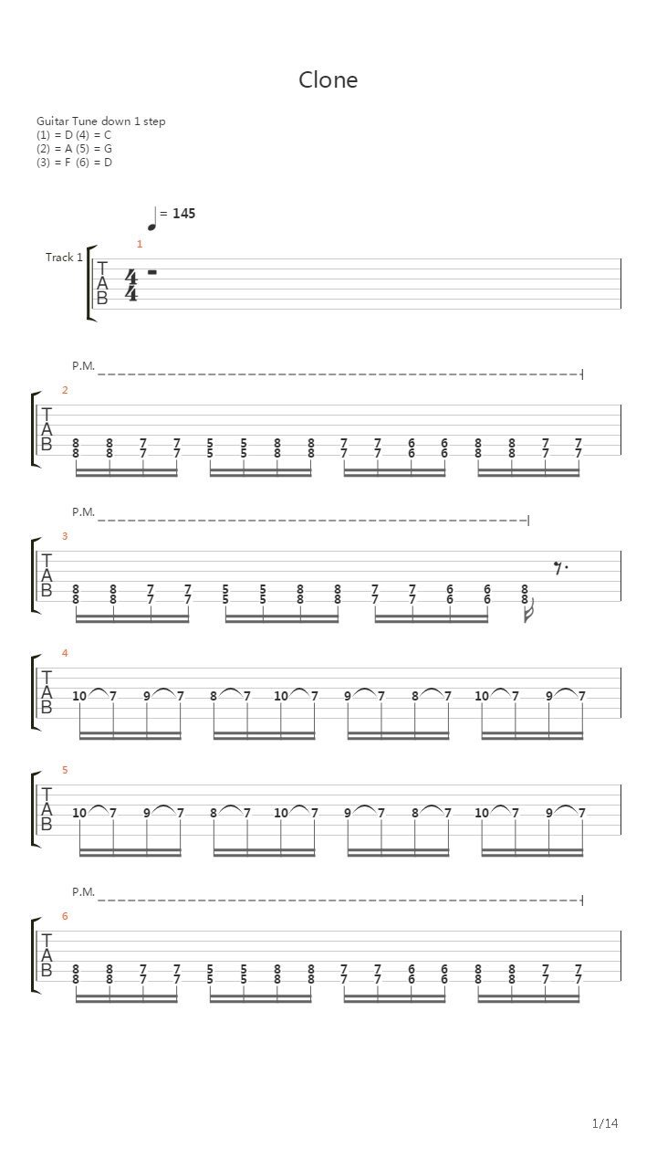 Clone吉他谱