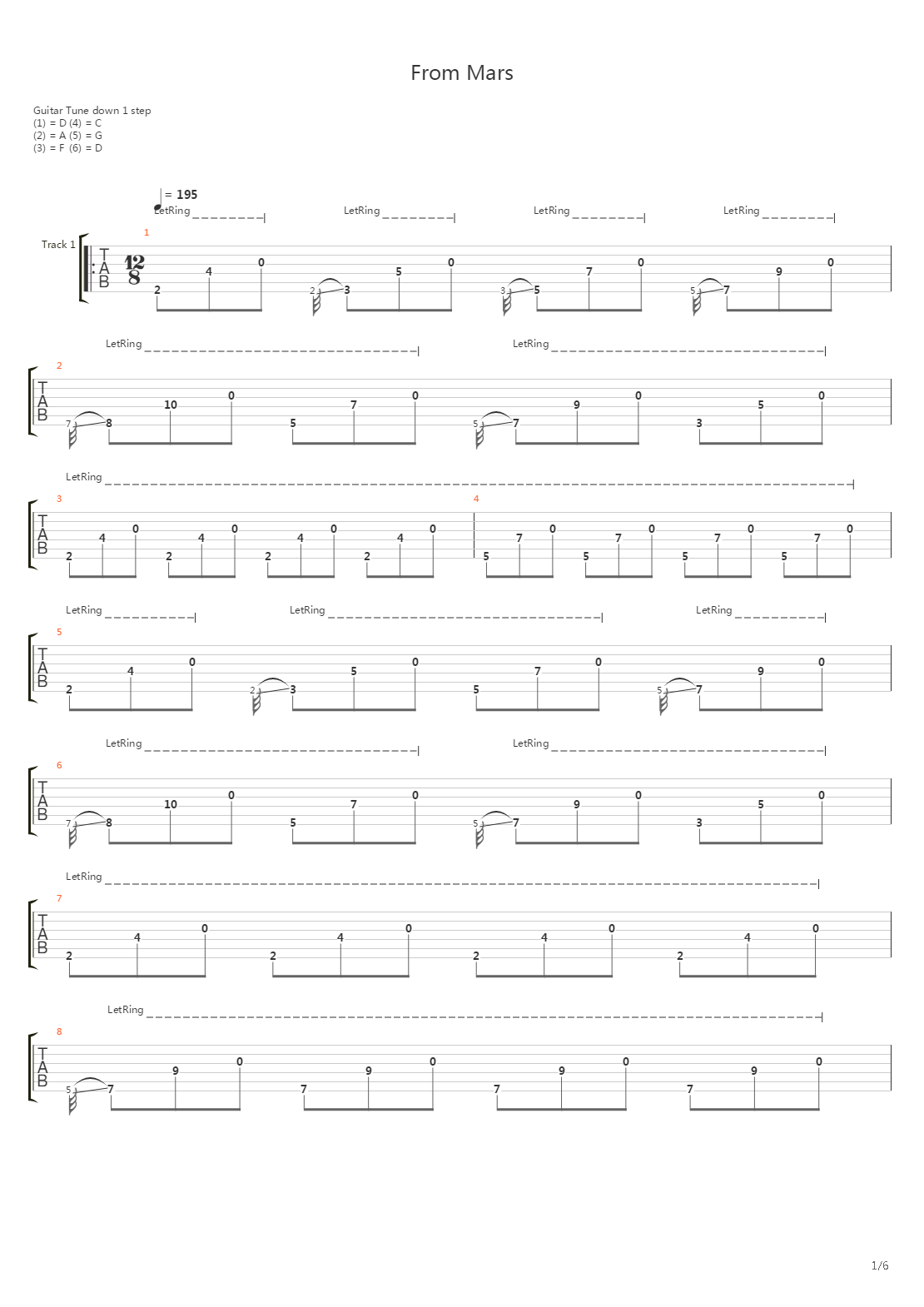 From Mars吉他谱