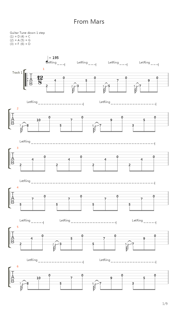 From Mars吉他谱