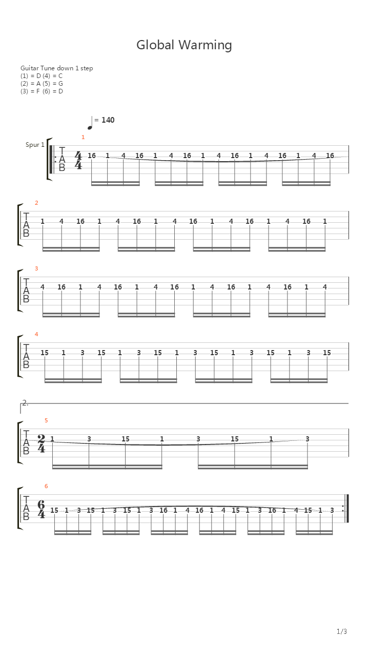 Global Warming吉他谱