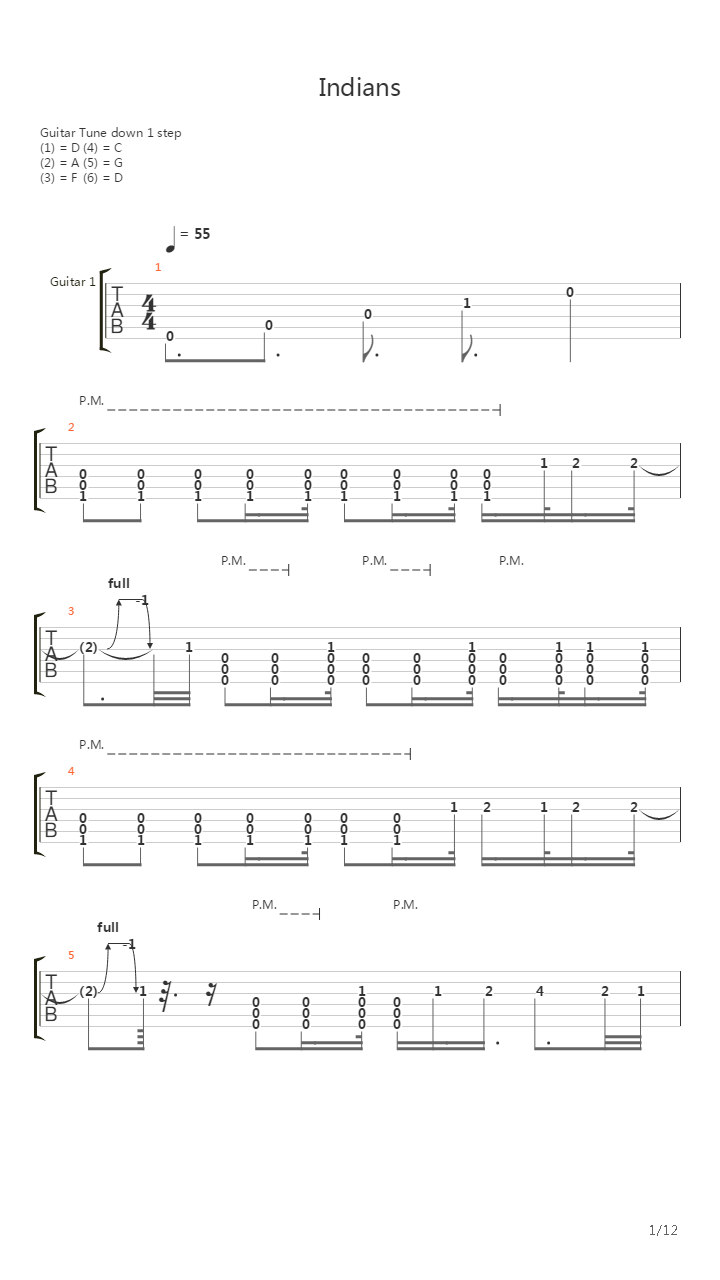 Indians吉他谱