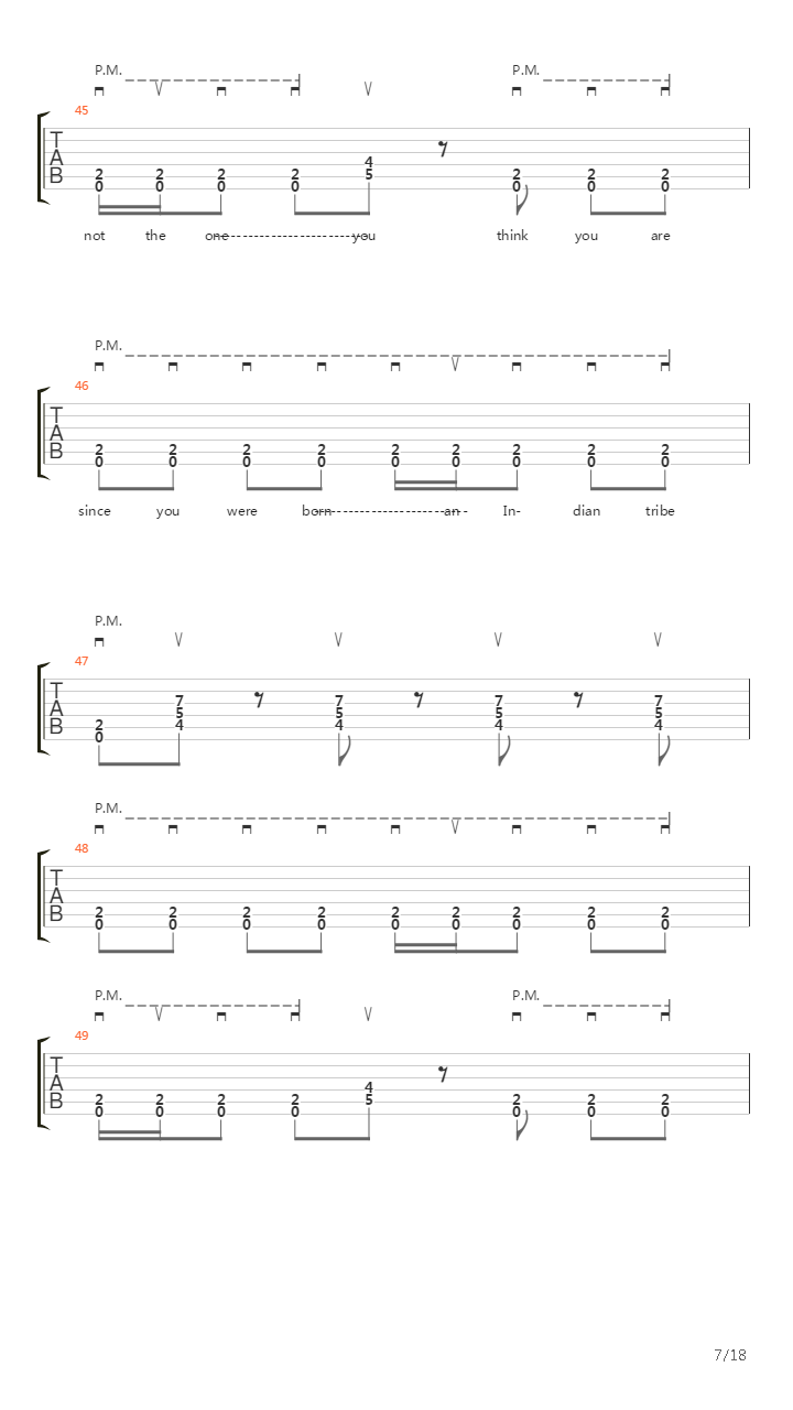 Indians吉他谱