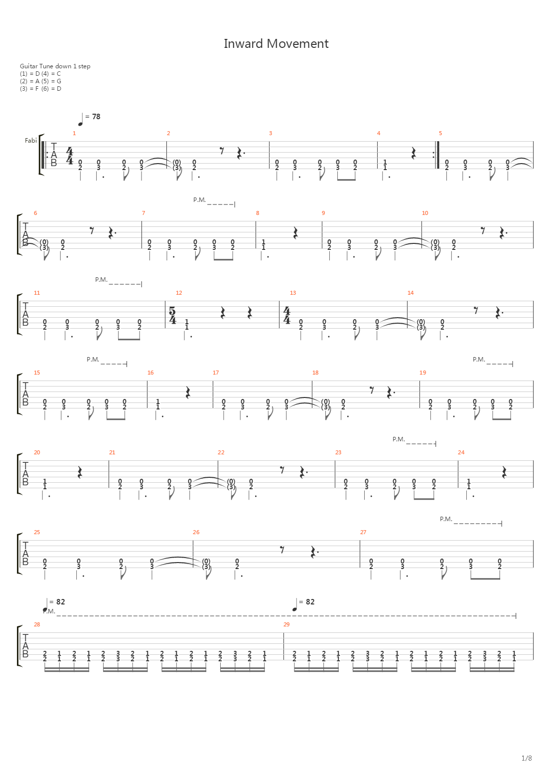 Inward Movement吉他谱