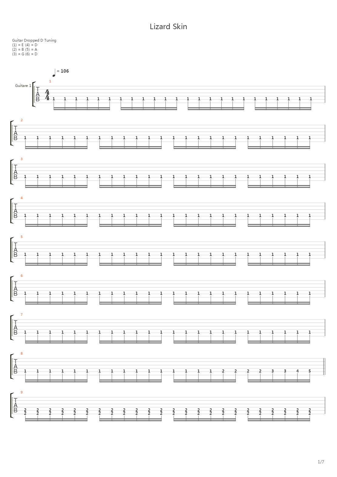Lizard Skin吉他谱