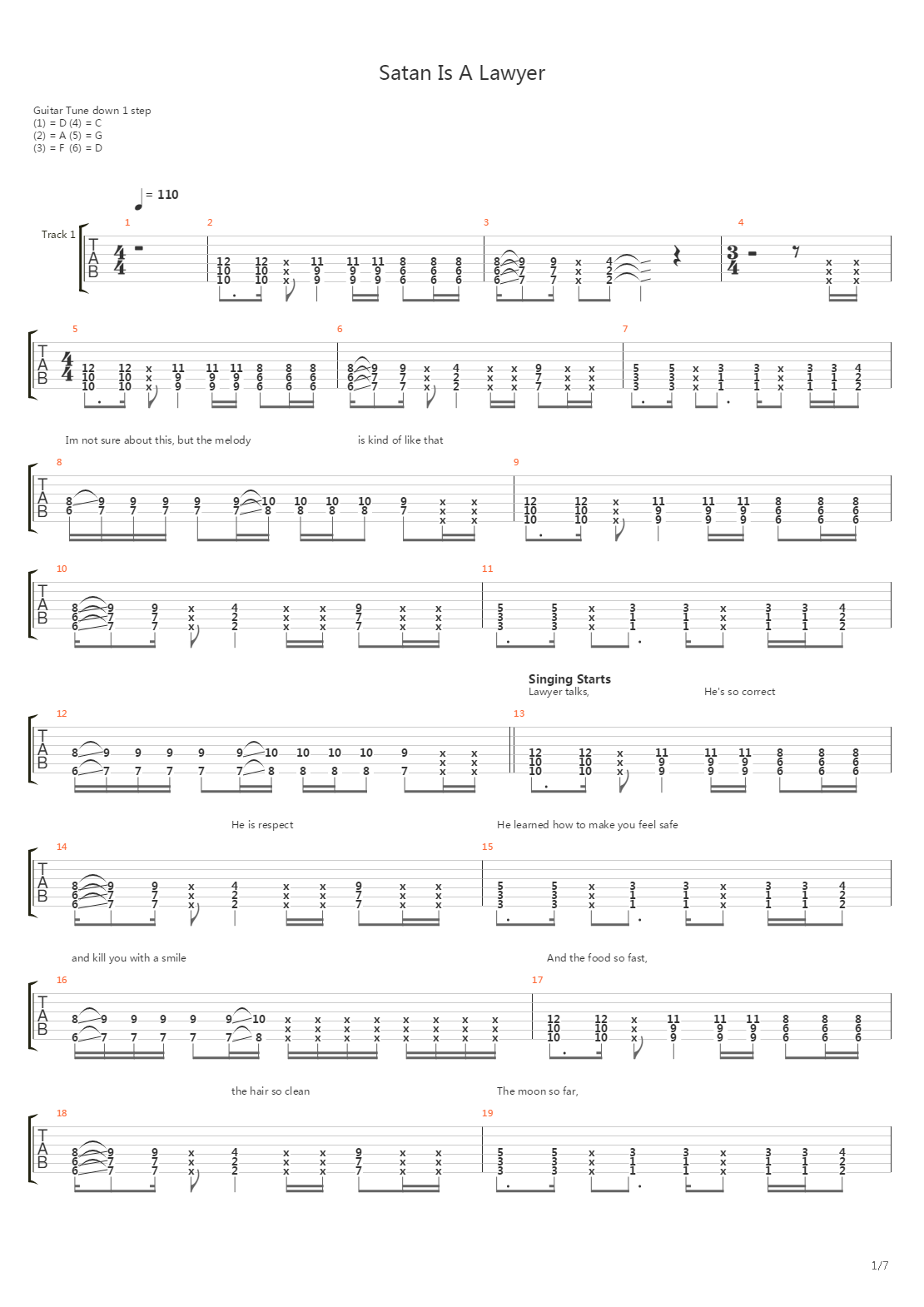 Satan Is A Lawyer吉他谱