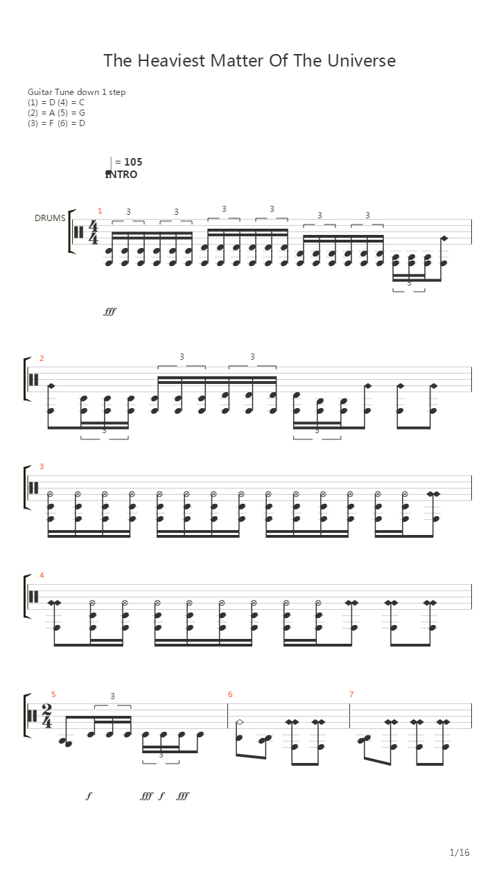 The Heaviest Matter Of The Universe吉他谱