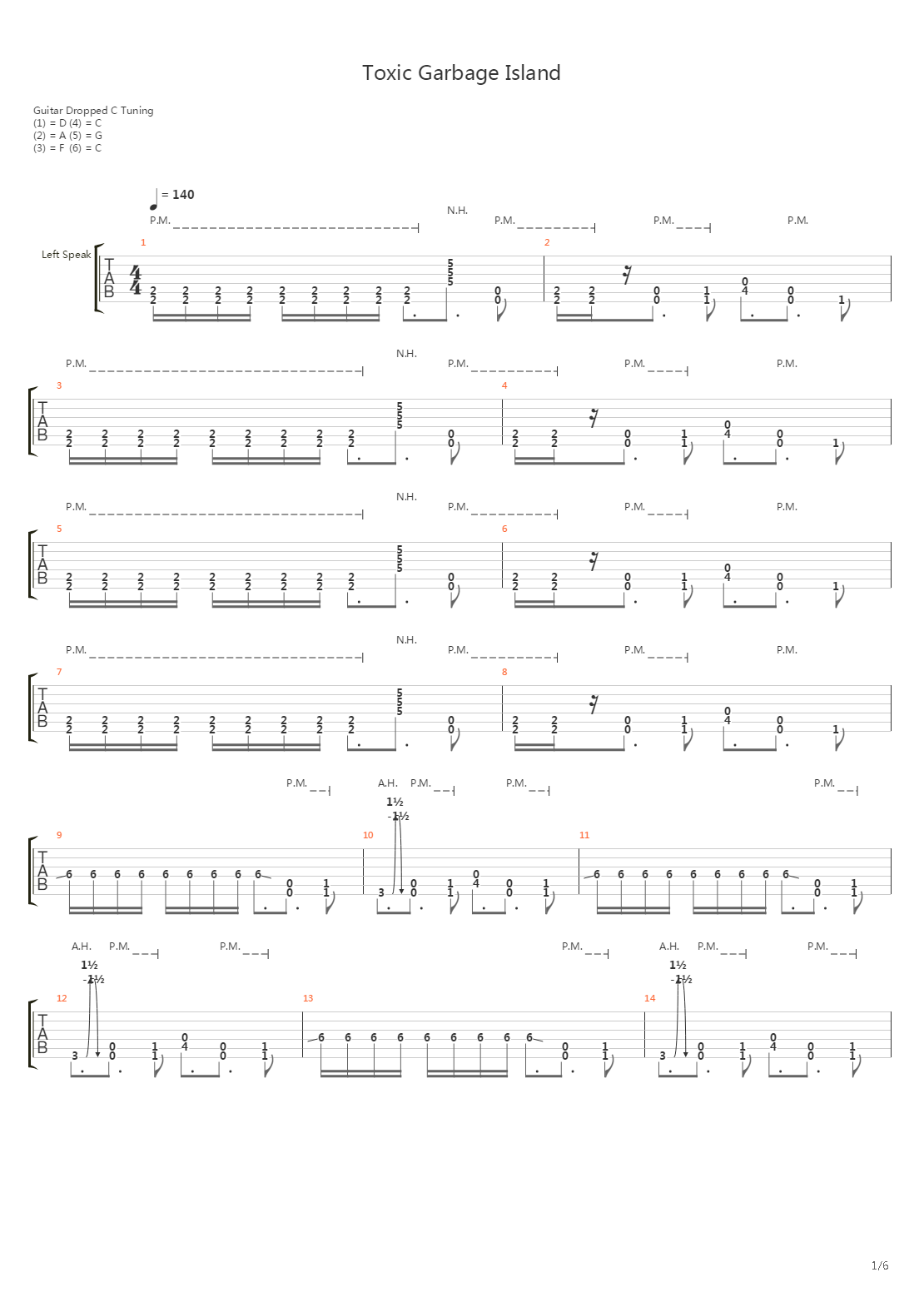 Toxic Garbage Island吉他谱