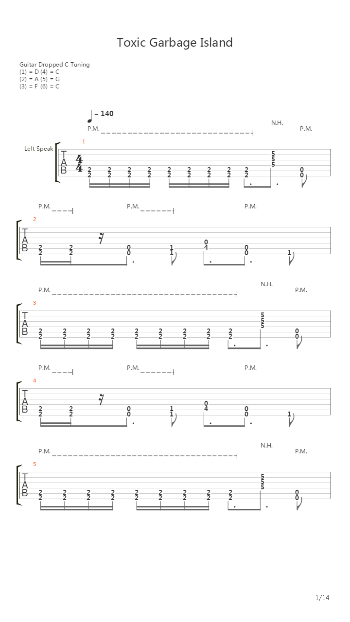Toxic Garbage Island吉他谱