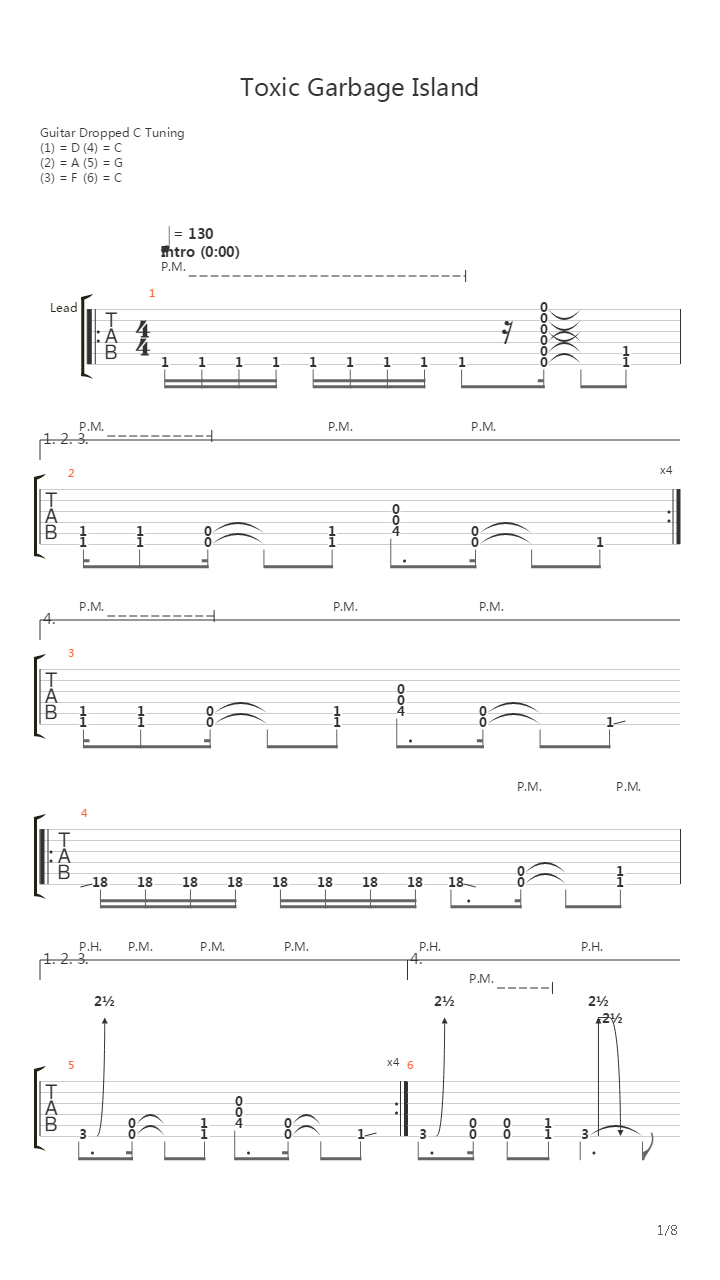 Toxic Garbage Island吉他谱