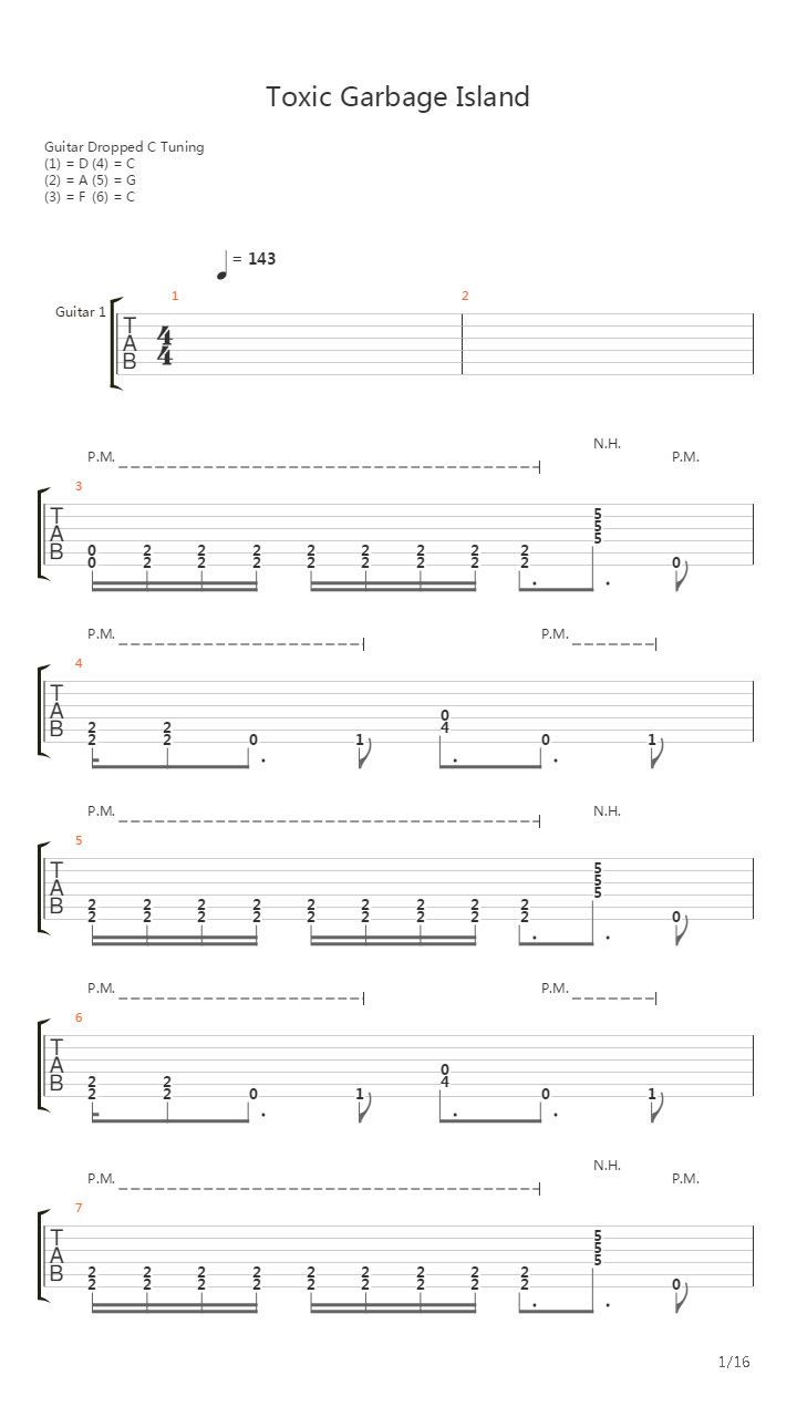 Toxic Garbage Island吉他谱