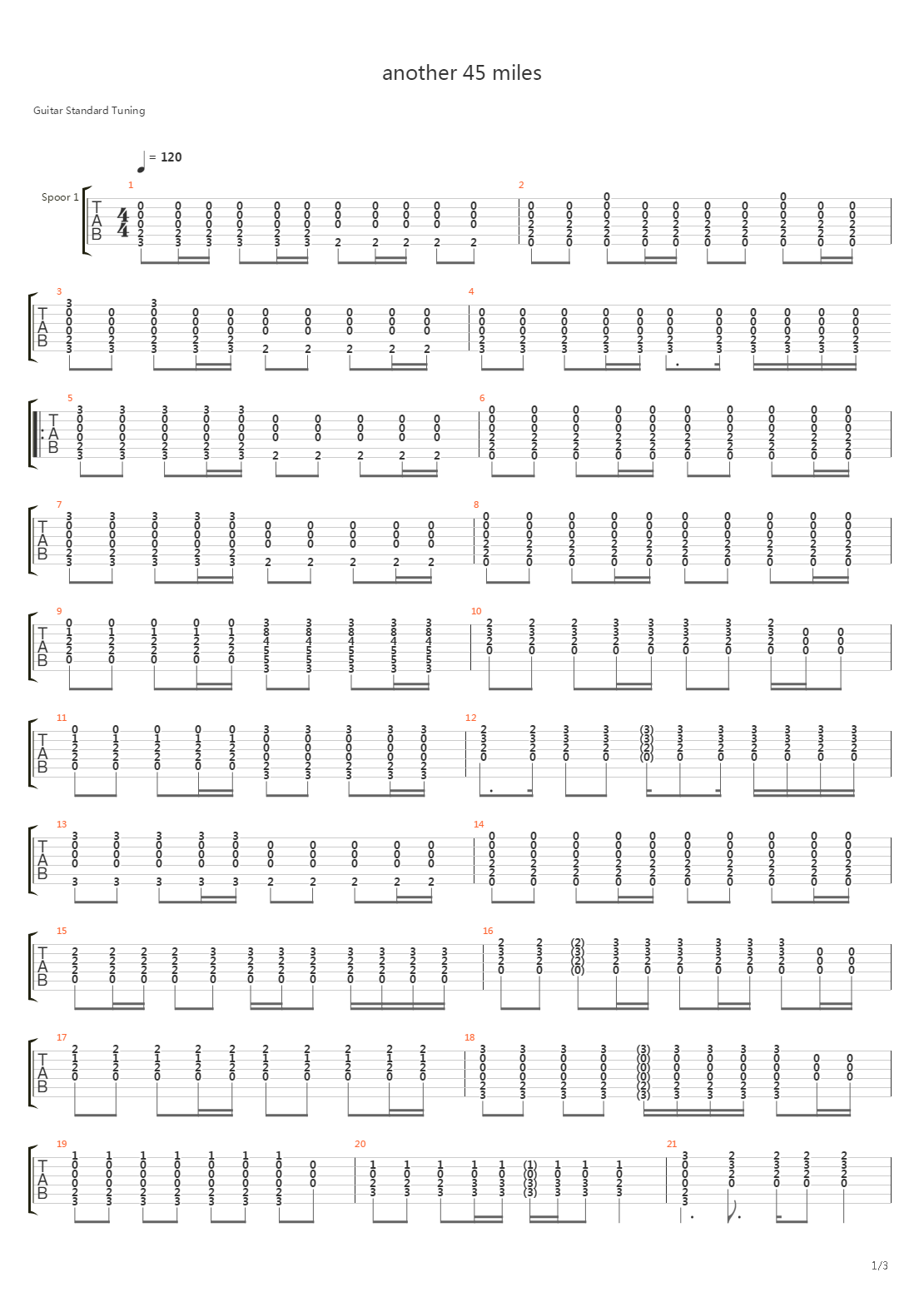Another 45 Miles吉他谱