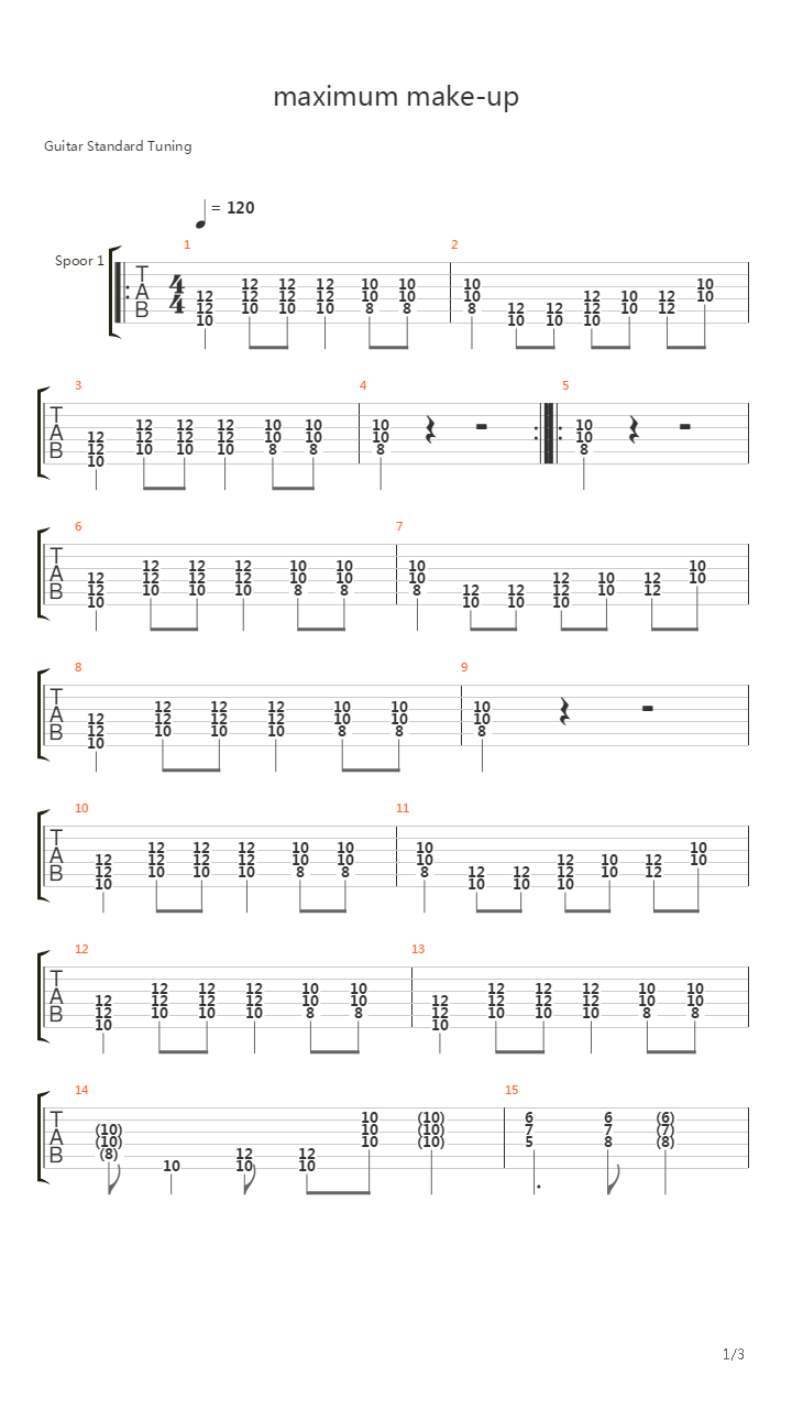 Maximum Make-up吉他谱