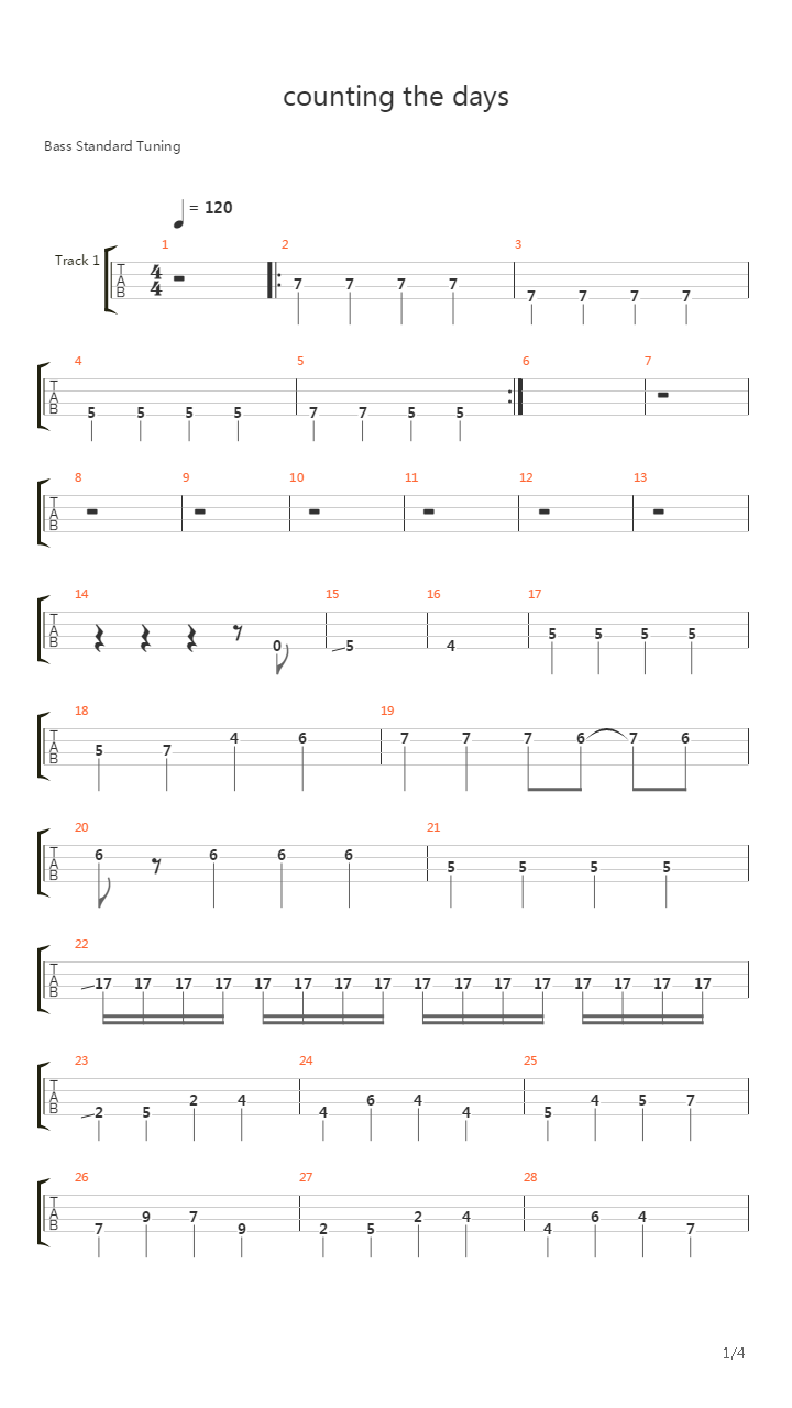 Counting The Days吉他谱