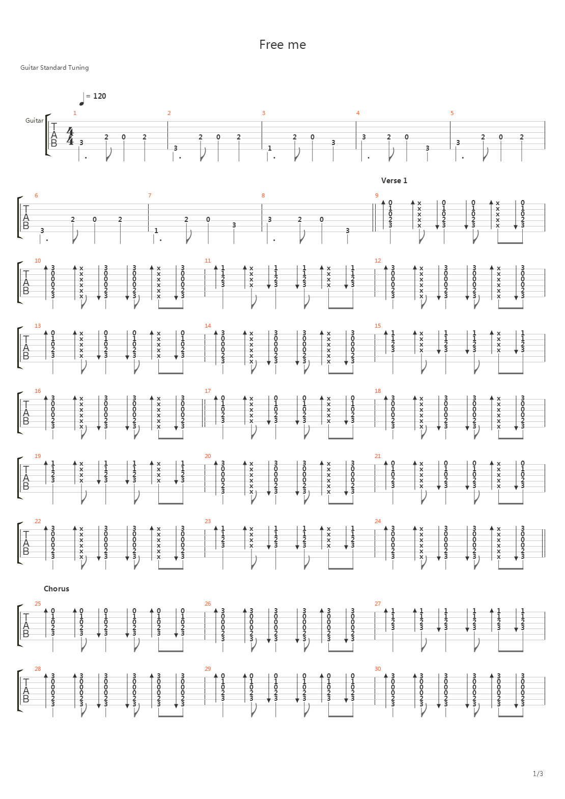 Free Me吉他谱