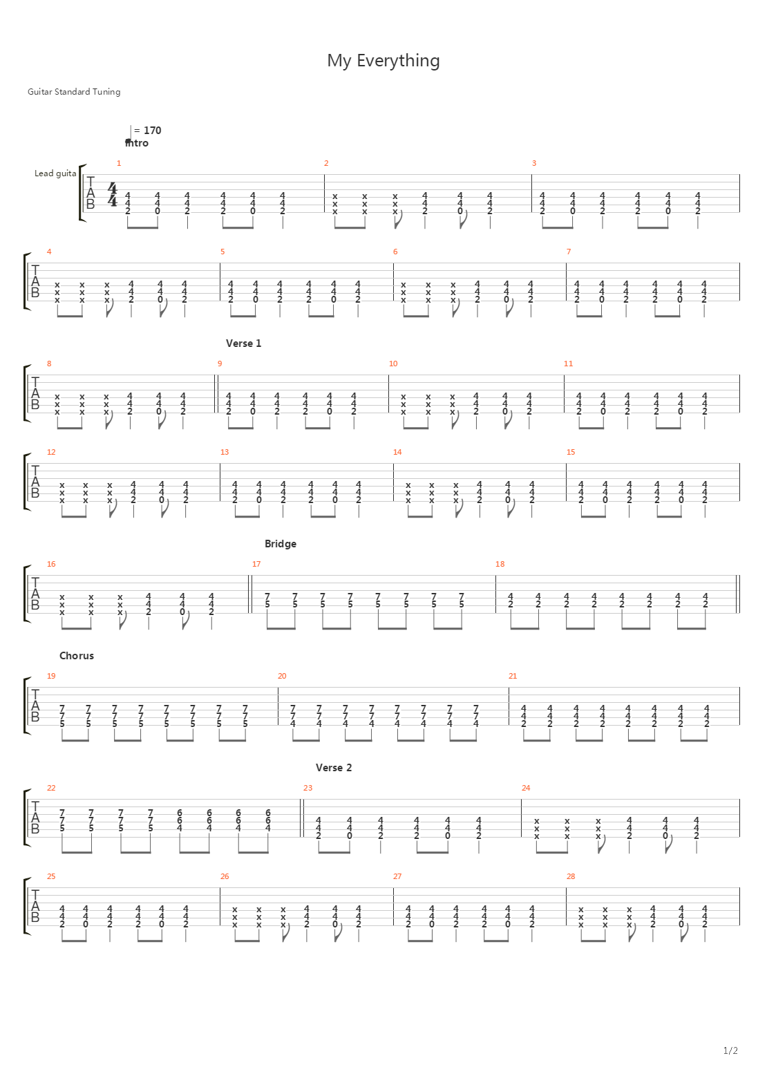 My Everything吉他谱