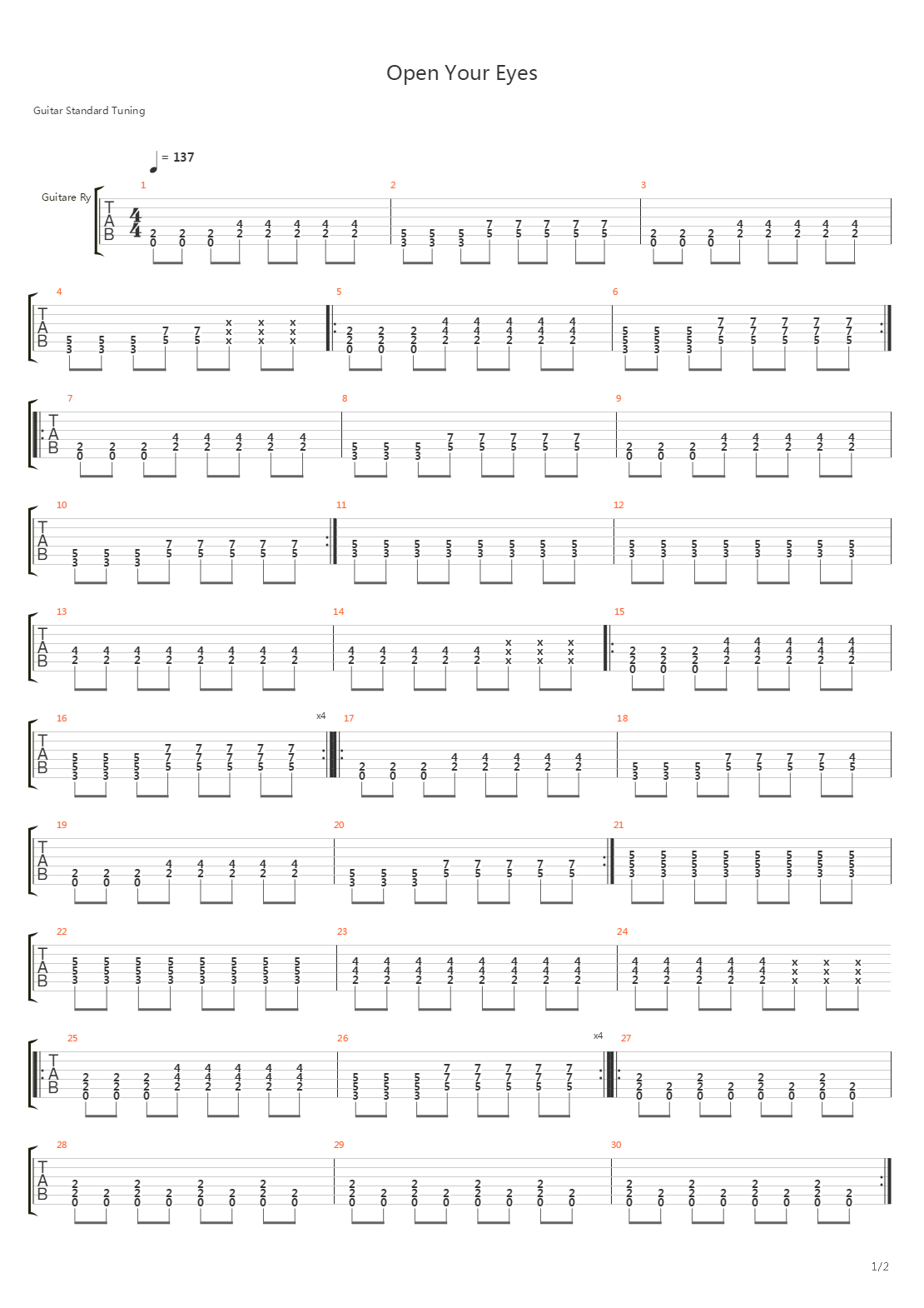 Open Your Eyes吉他谱