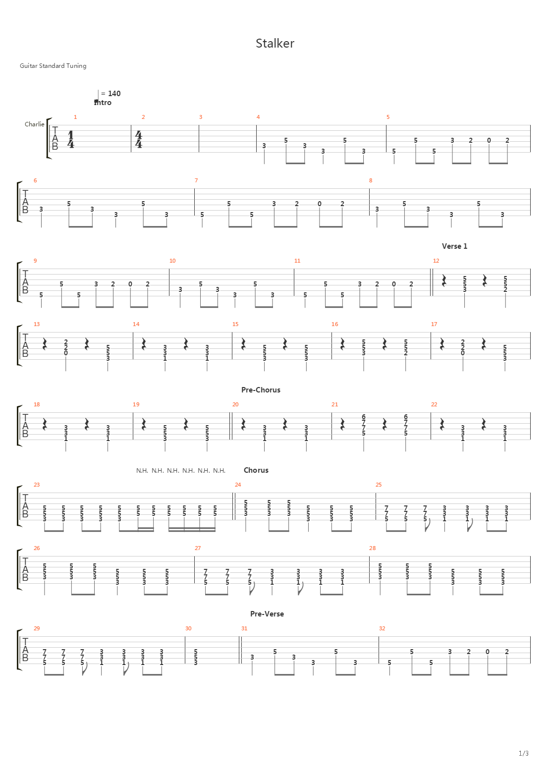 Stalker吉他谱