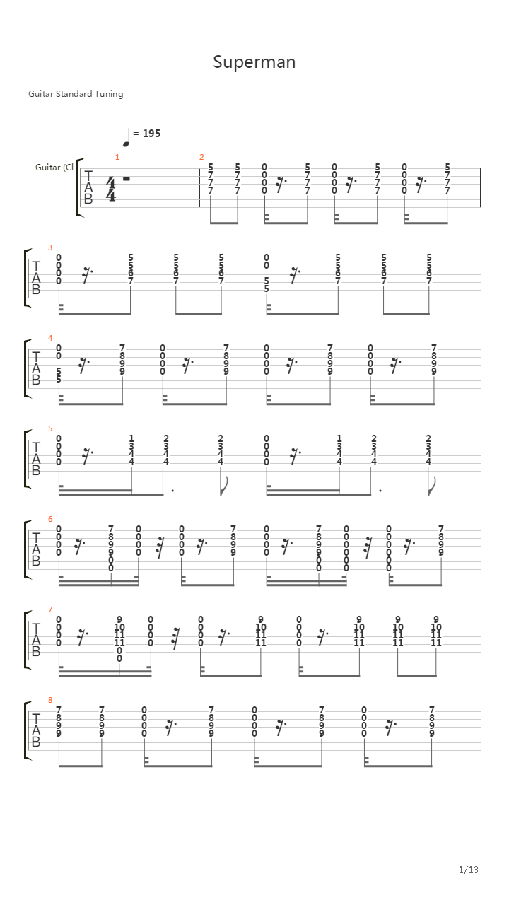 Superman吉他谱