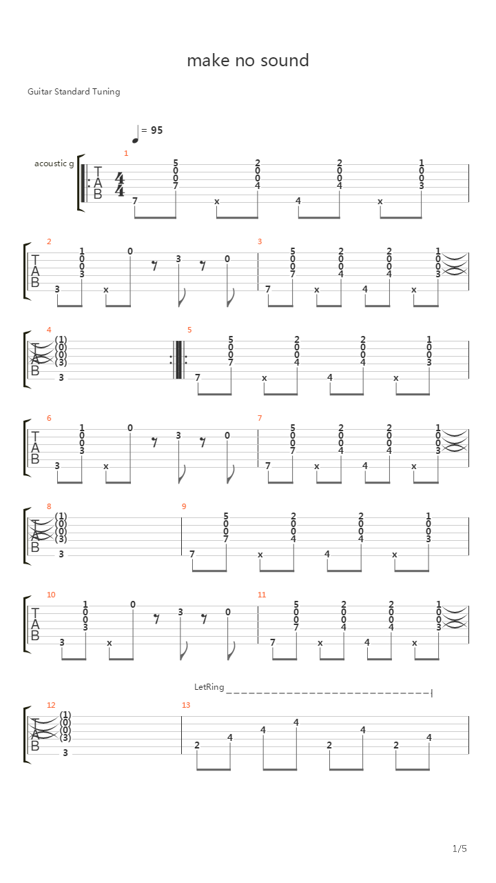Make No Sound吉他谱