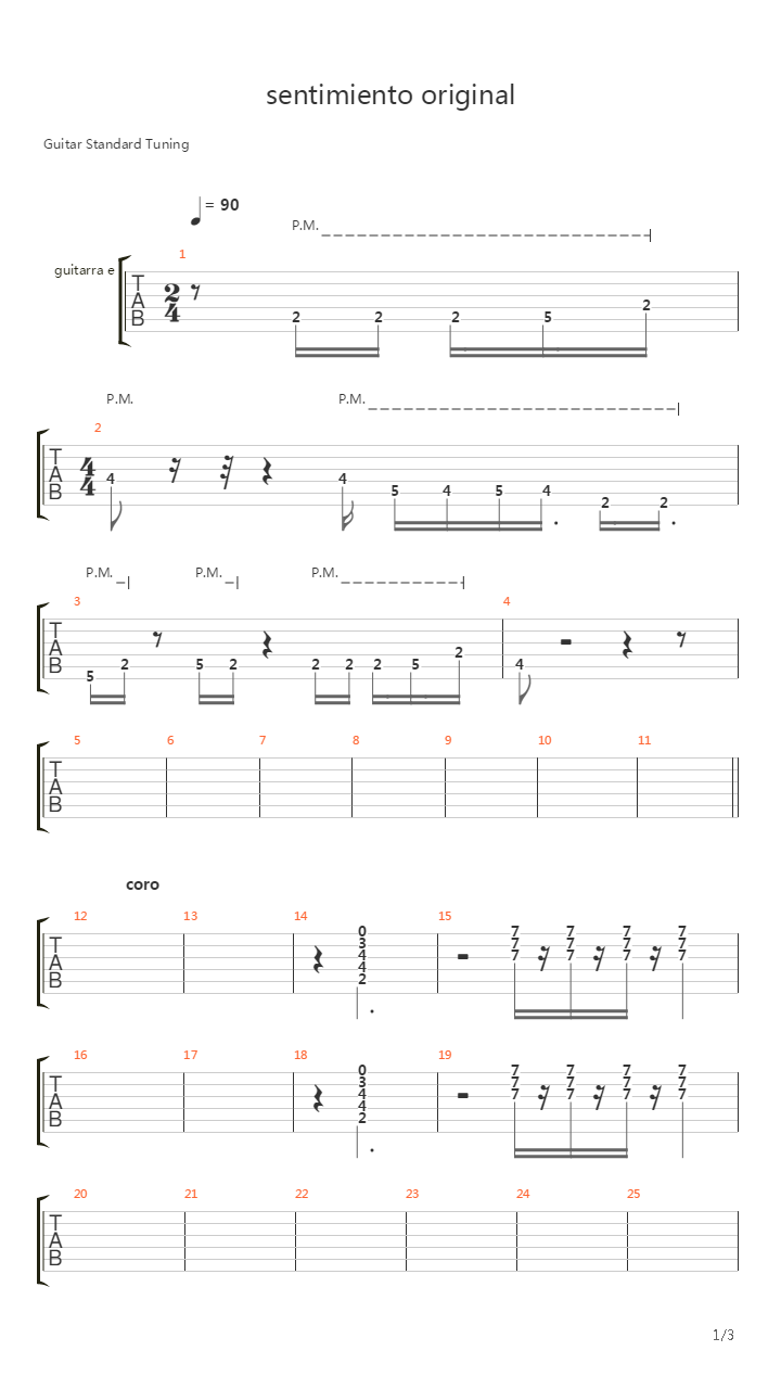 Sentimiento Original吉他谱
