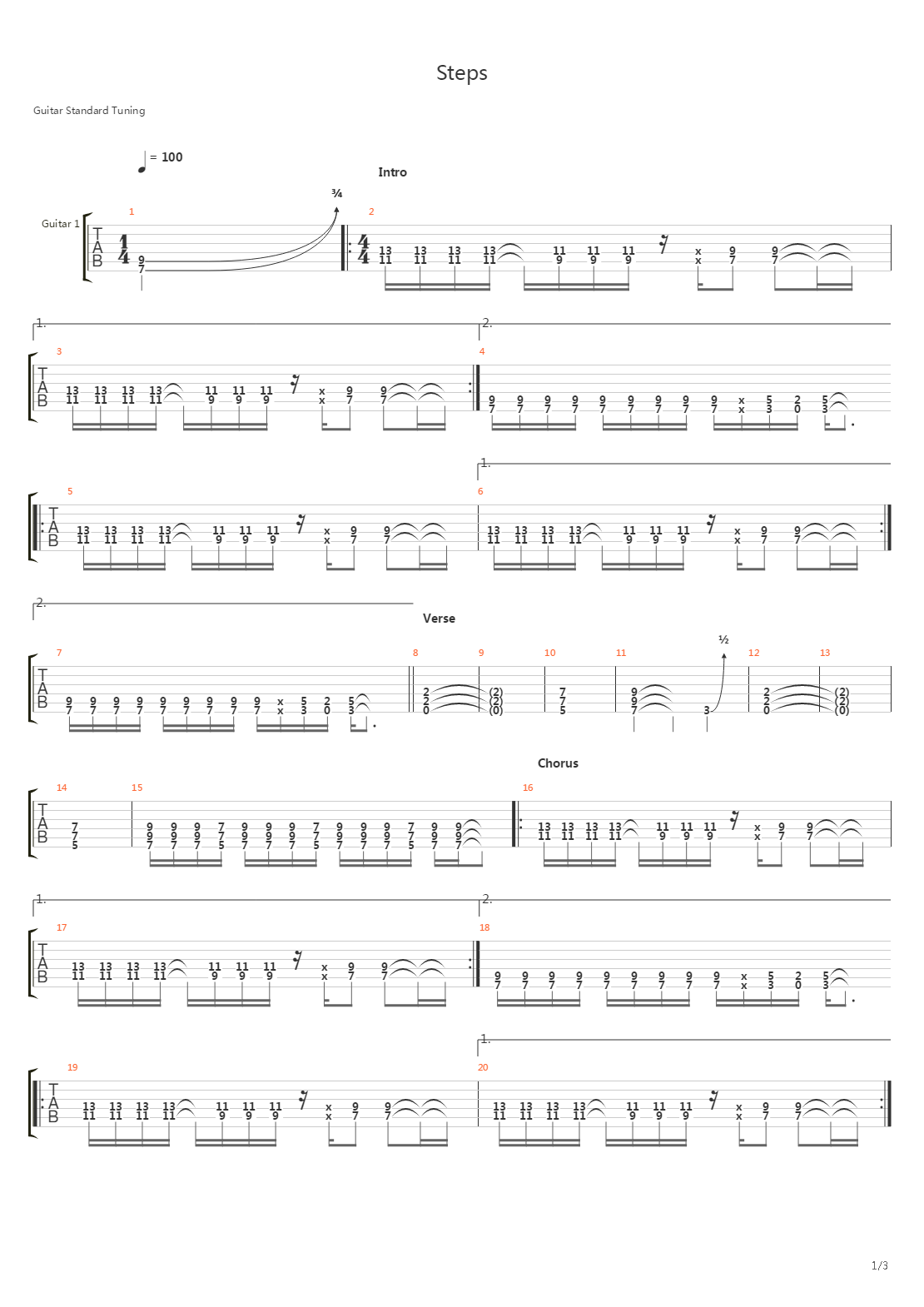 Steps吉他谱