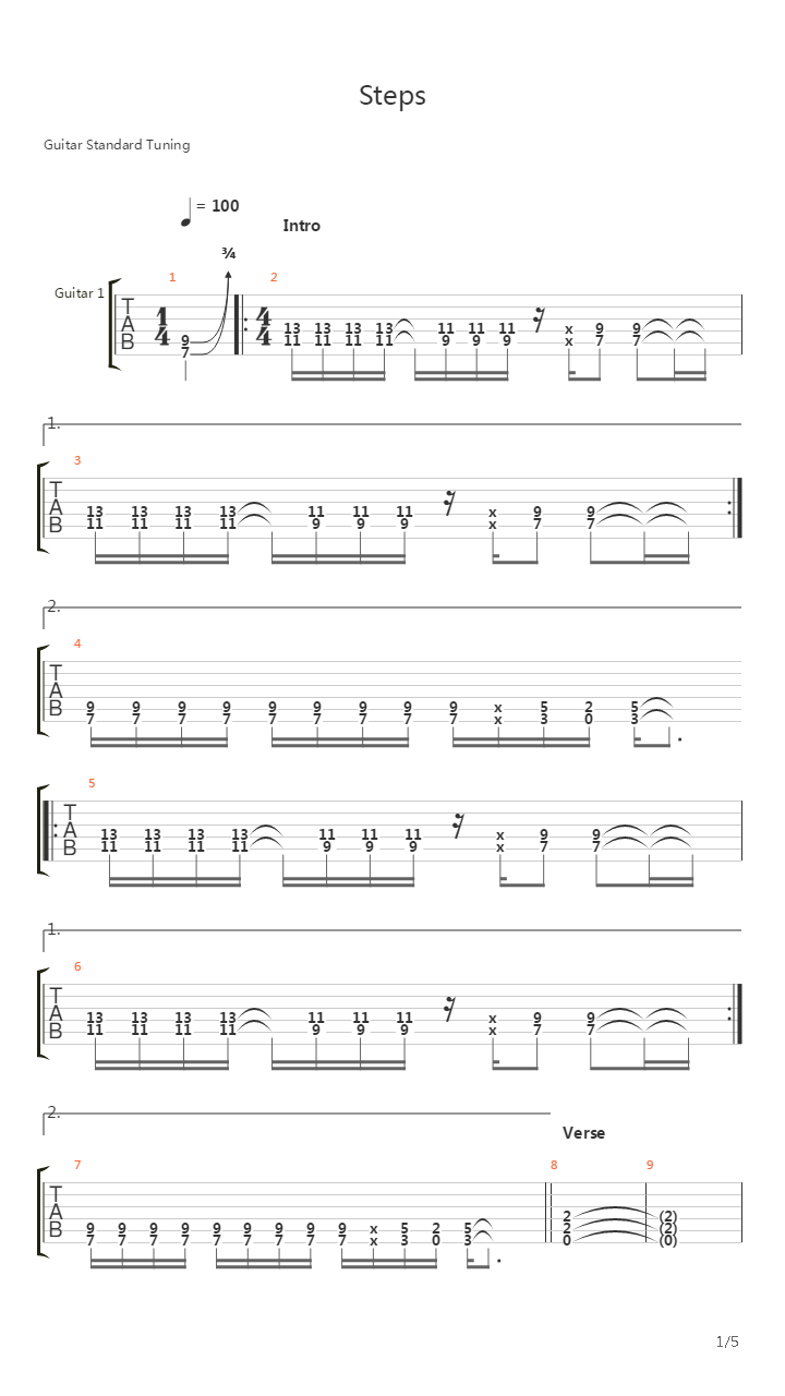 Steps吉他谱