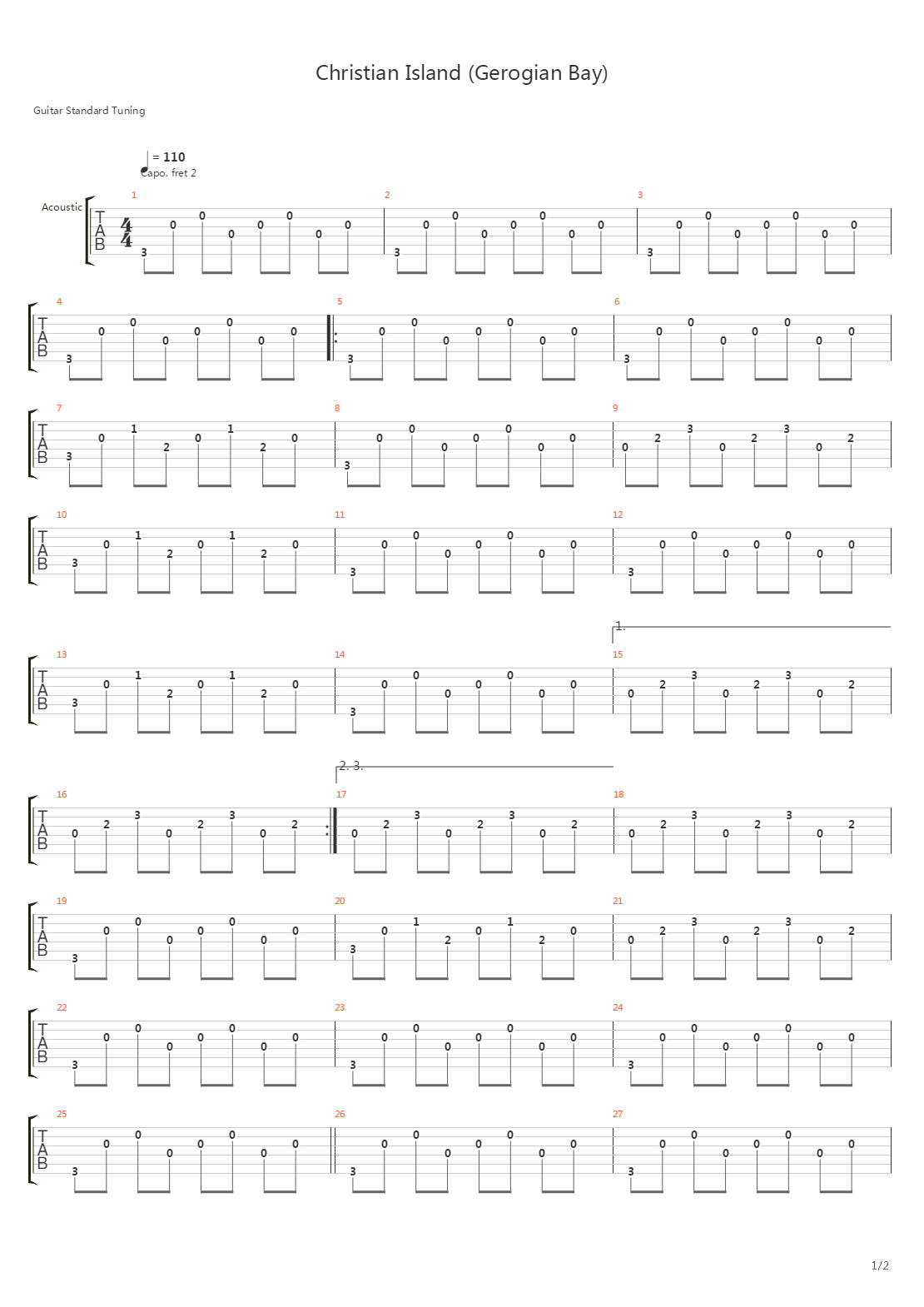 Christian Island Gerogian Bay吉他谱