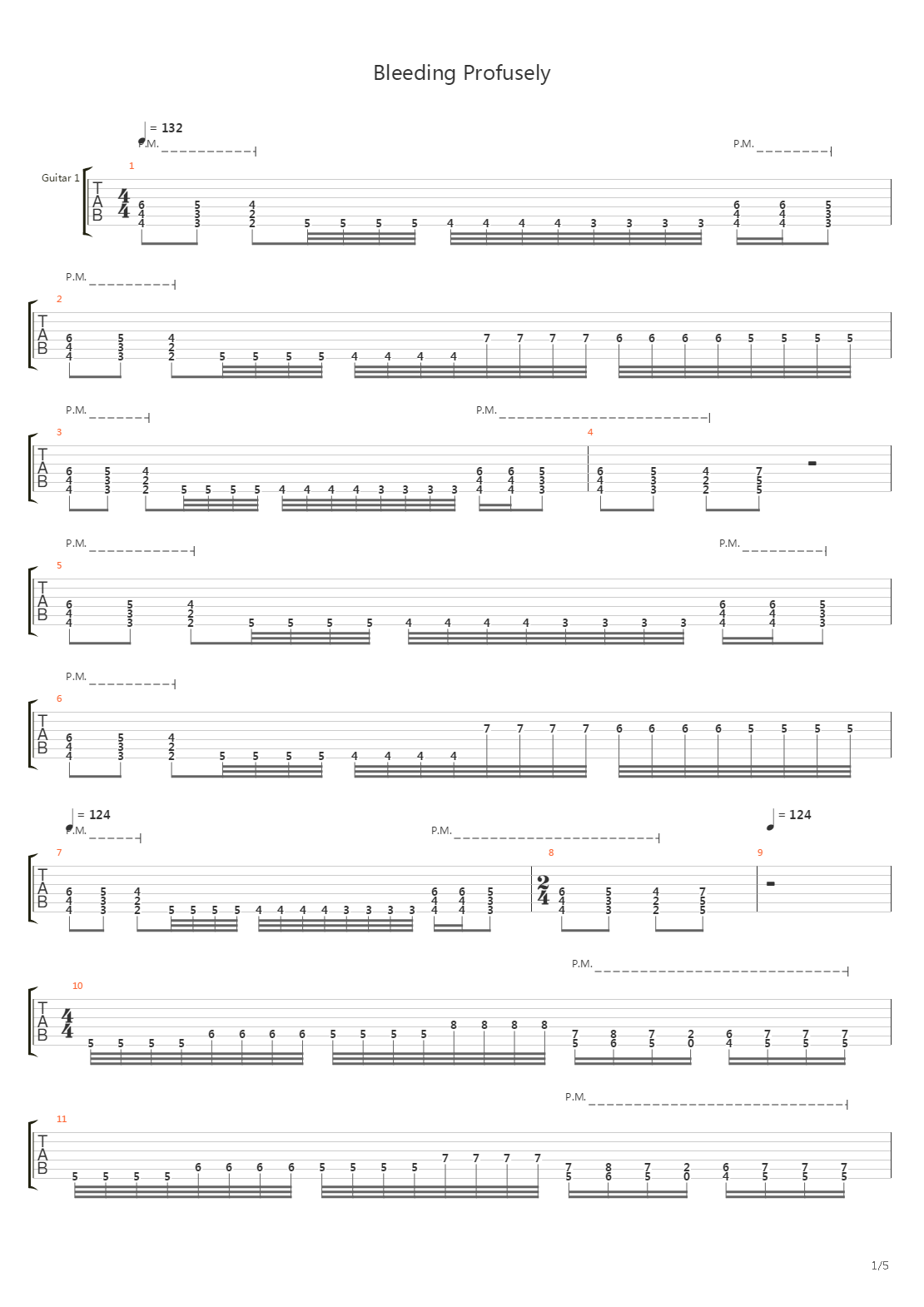 Bleeding Profusely吉他谱