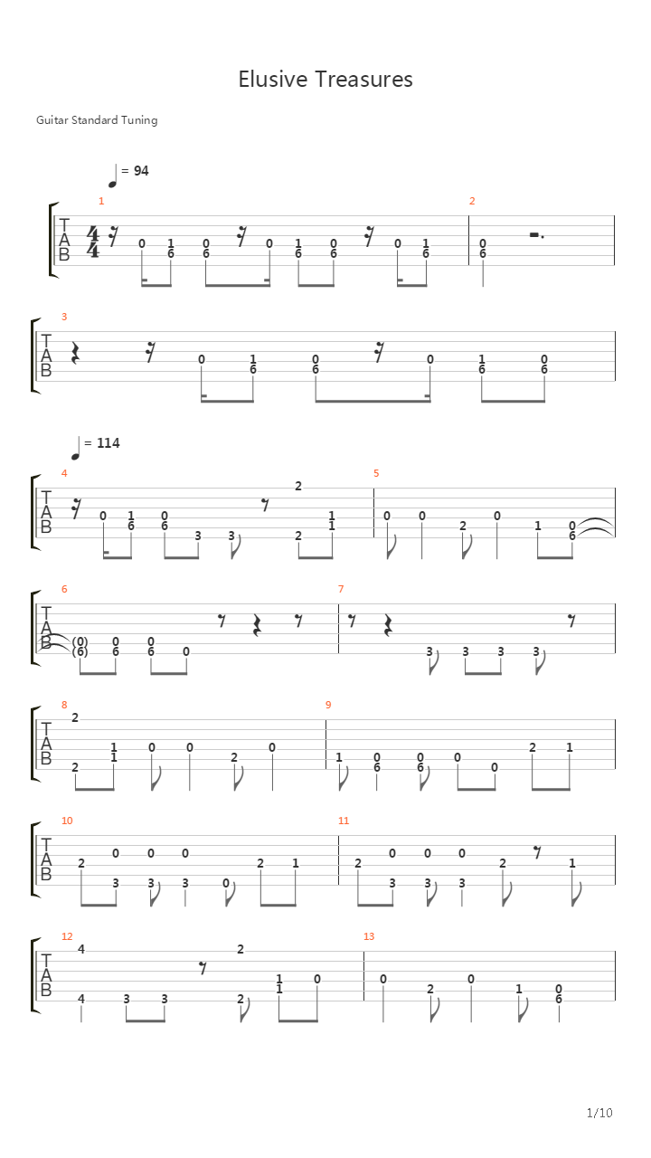 Elusive Treasures吉他谱