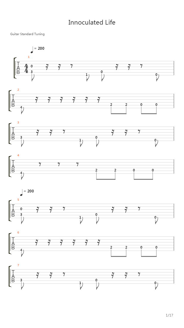 Innoculated Life吉他谱