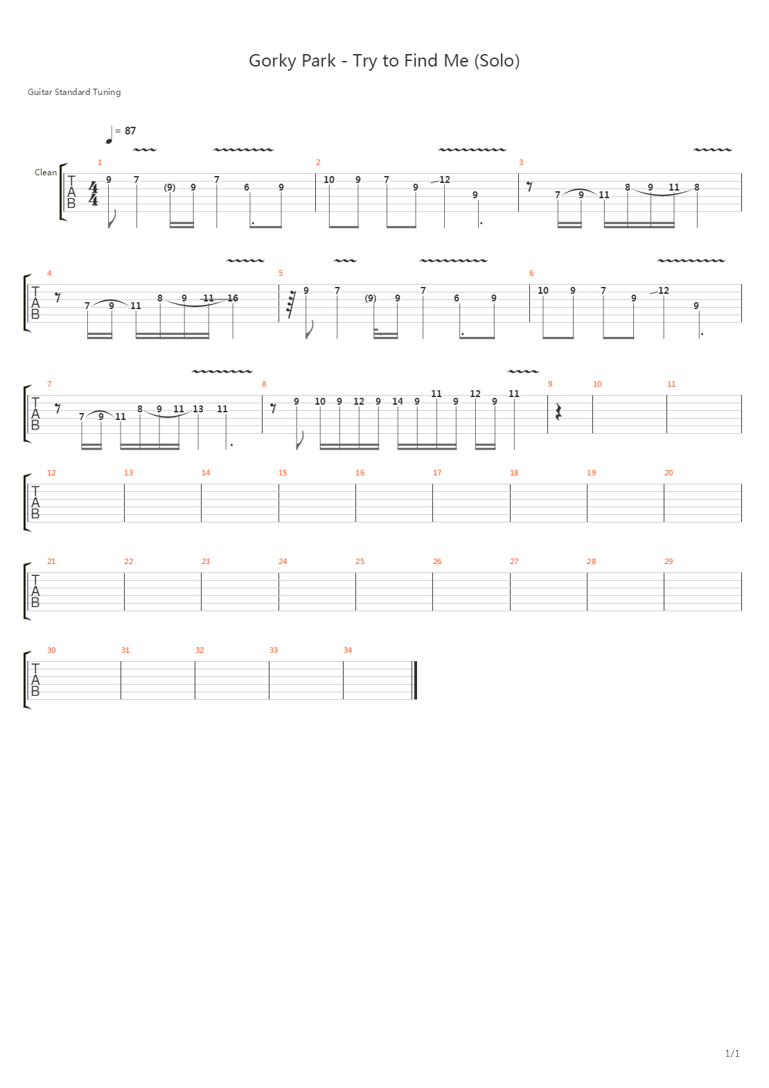 Try To Find Me吉他谱