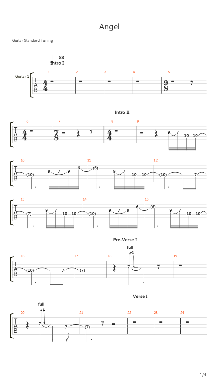 Angel吉他谱
