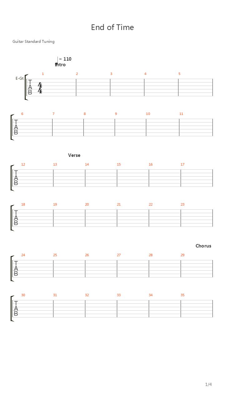 End Of Time吉他谱