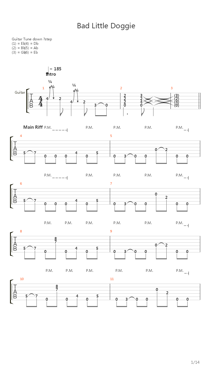 Bad Little Doggie吉他谱