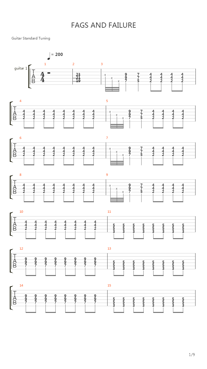 Fags And Failure吉他谱