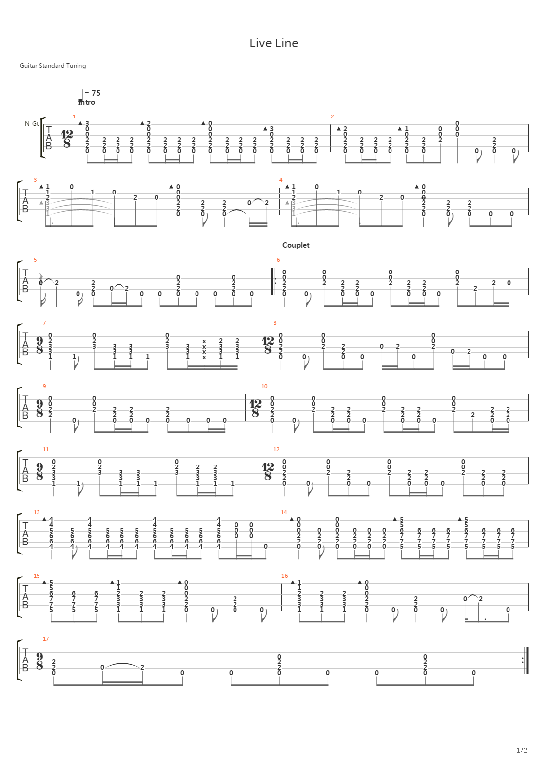 Live Line吉他谱