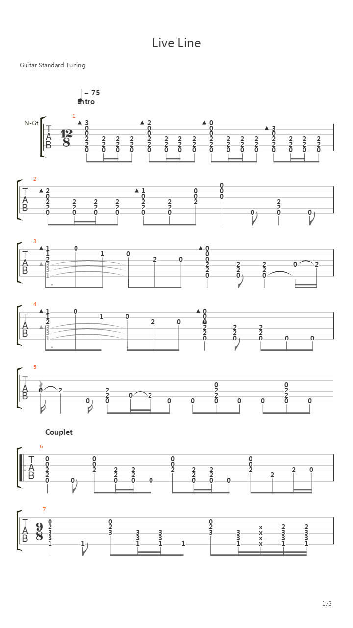 Live Line吉他谱