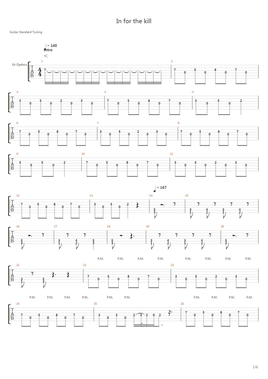 In For The Kill吉他谱