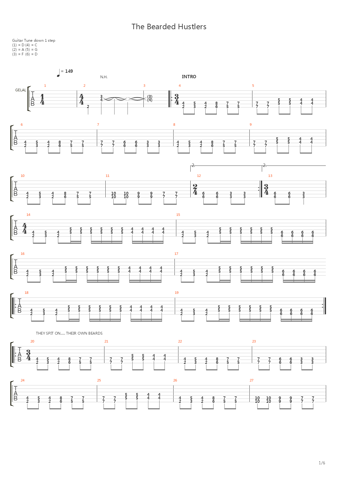 The Bearded Hustlers吉他谱
