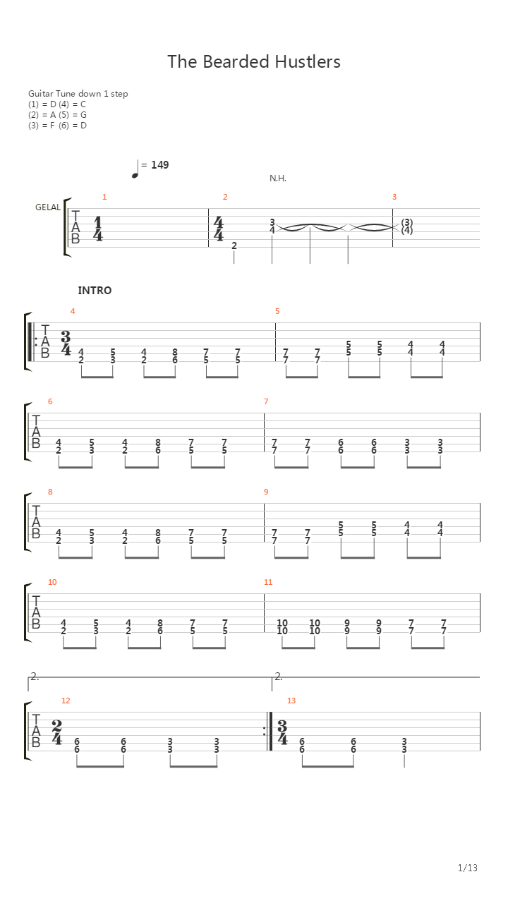 The Bearded Hustlers吉他谱