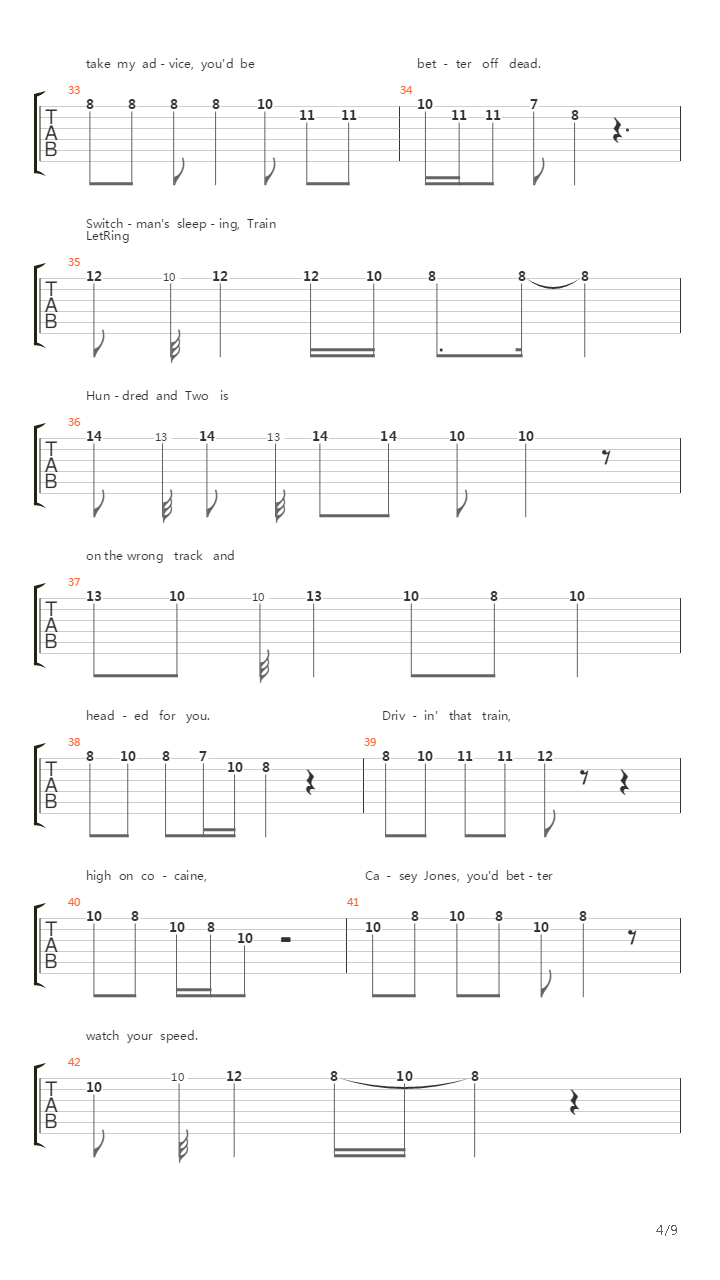 Casey Jones吉他谱