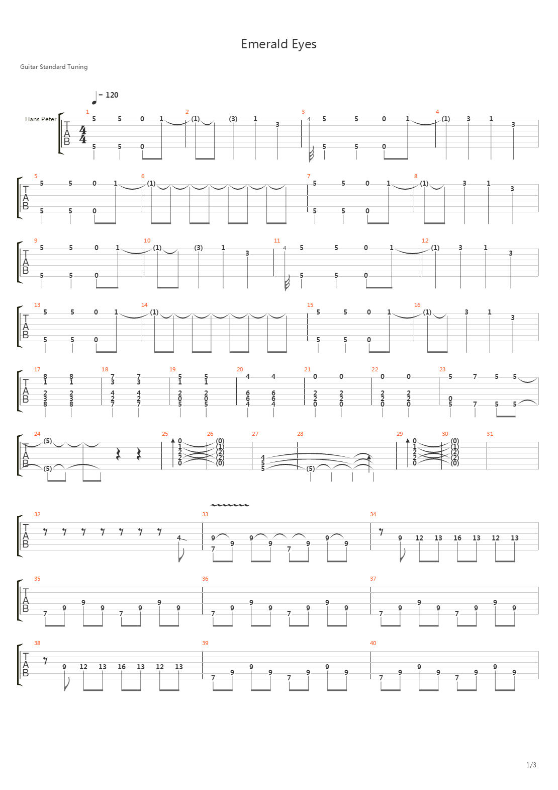 Emerald Eyes吉他谱