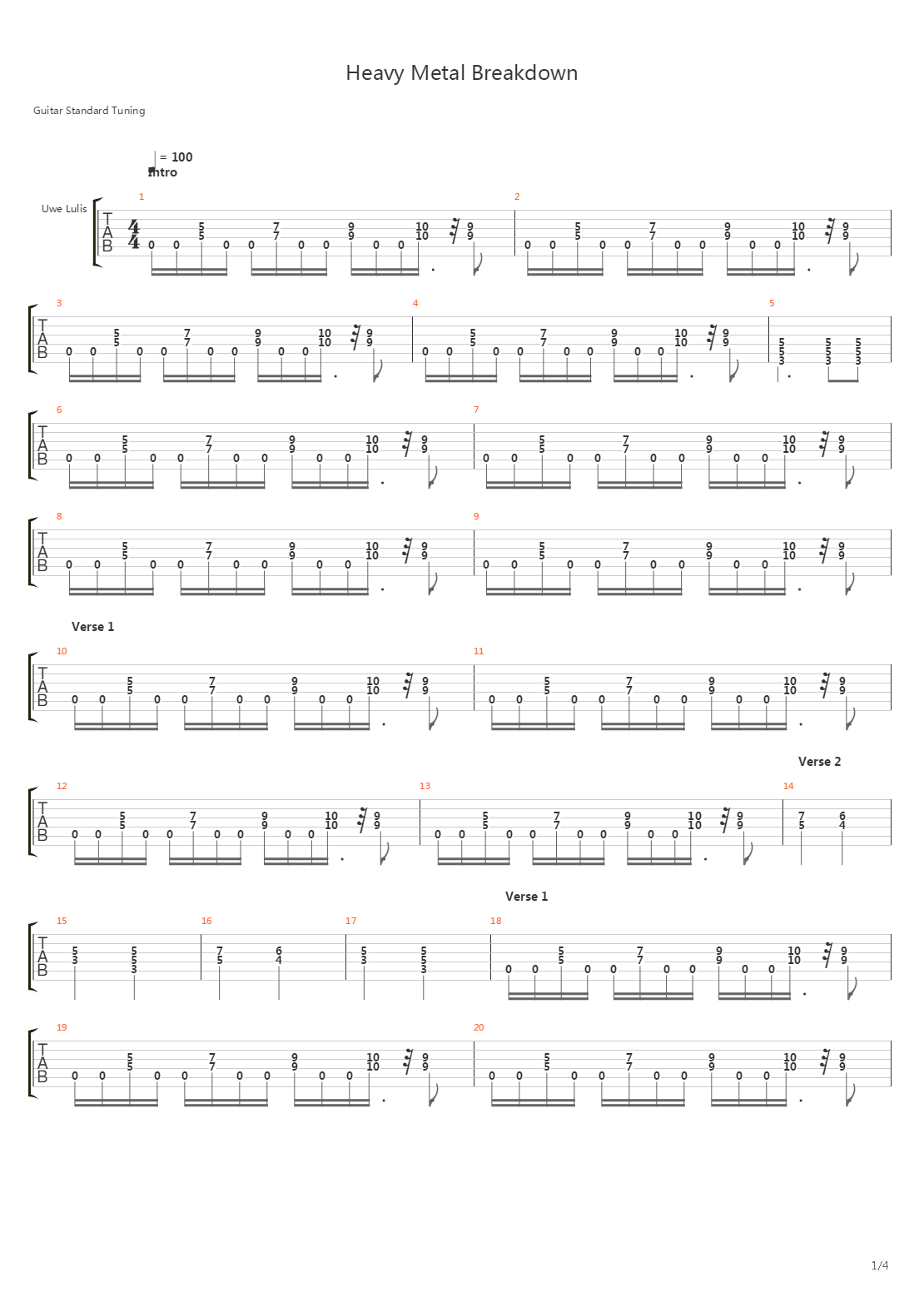 Heavy Metal Breakdown吉他谱