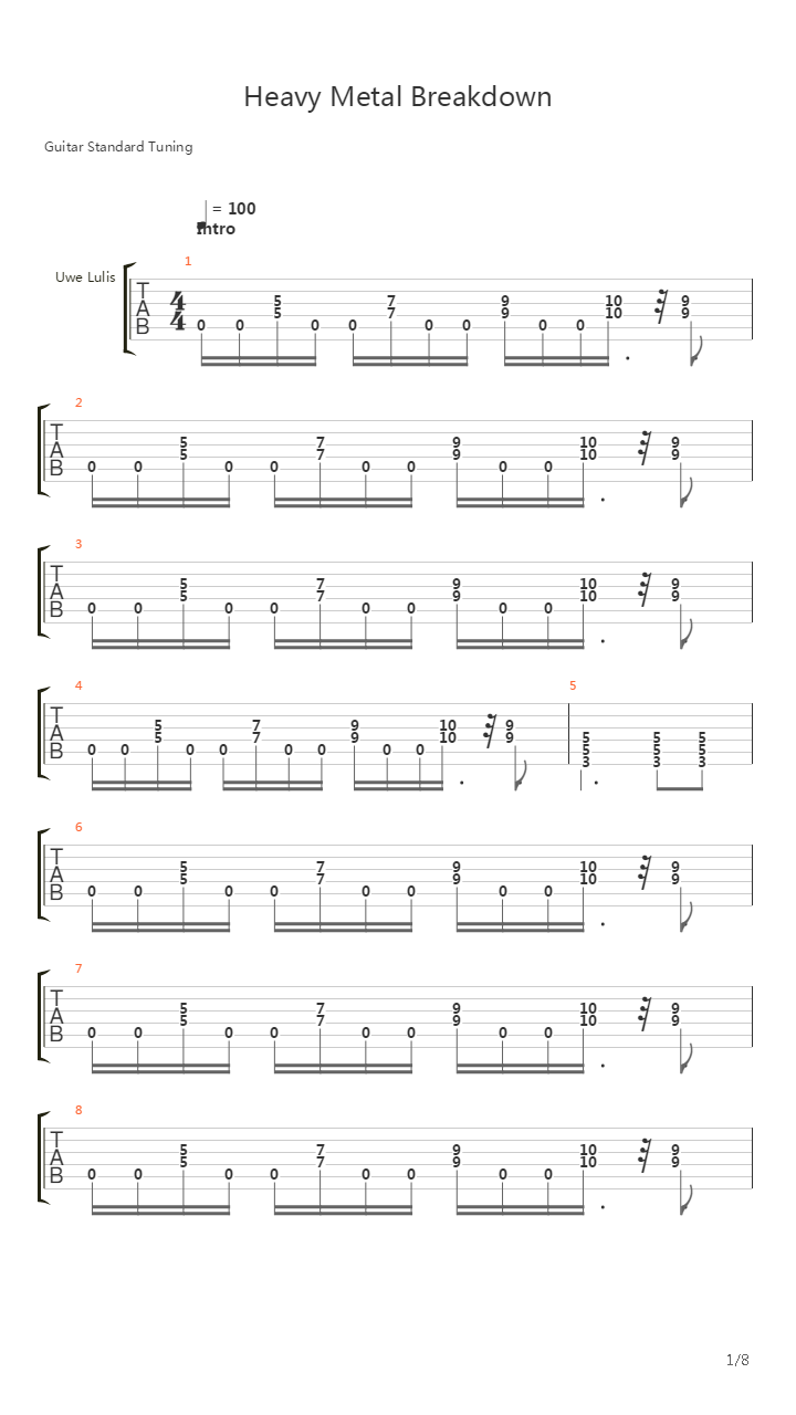 Heavy Metal Breakdown吉他谱