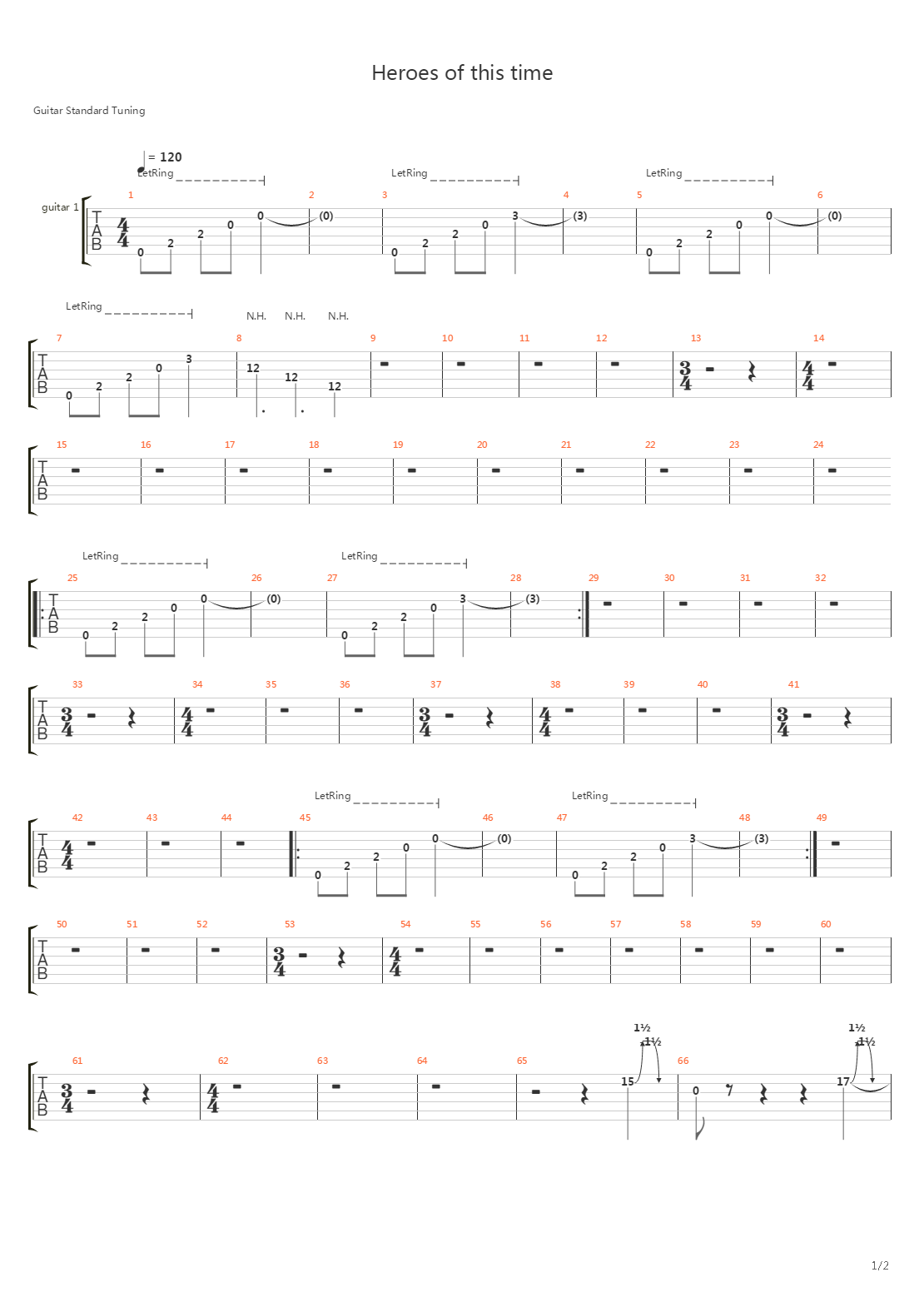 Heroes Of This Time吉他谱