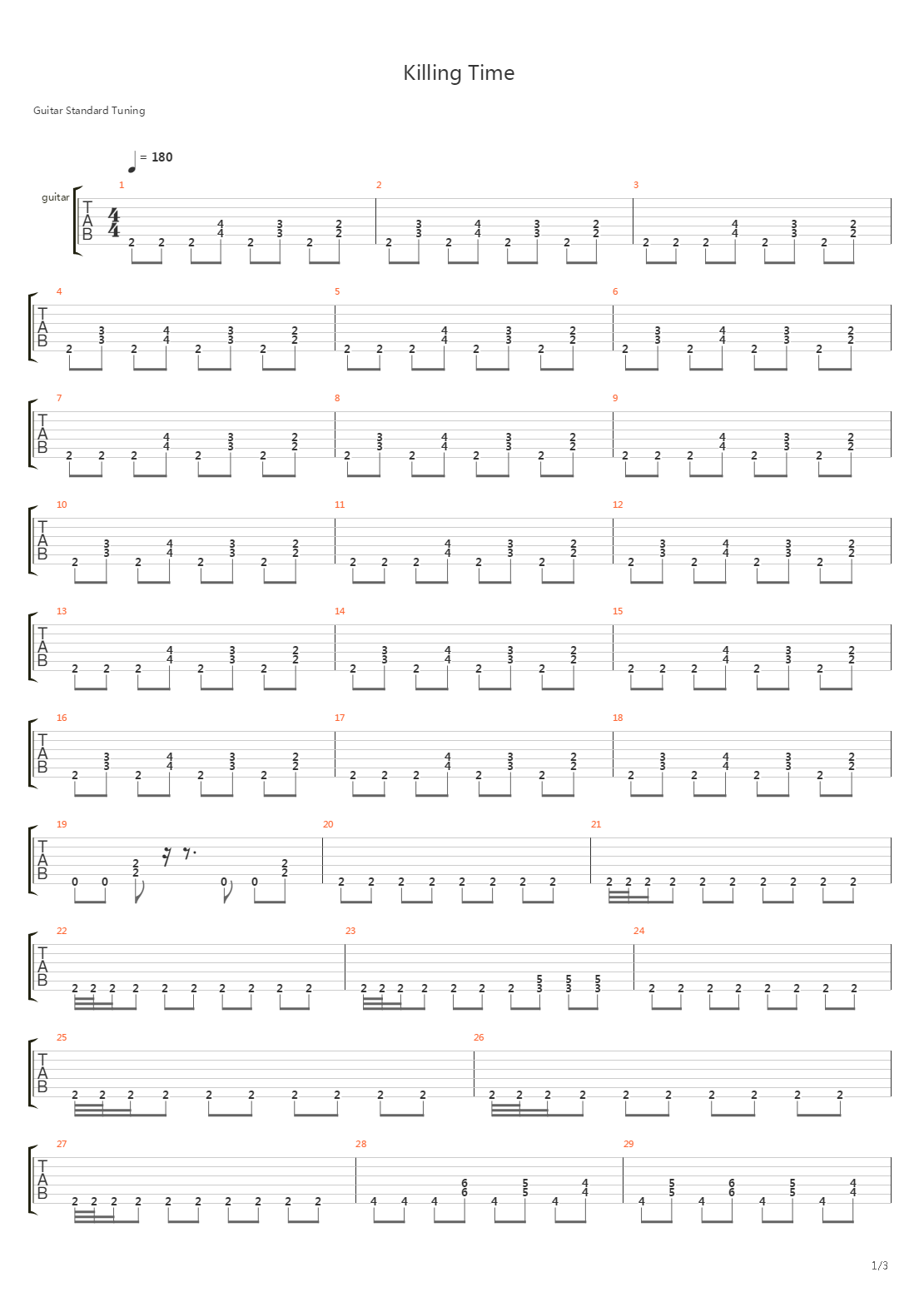 Killing Time吉他谱