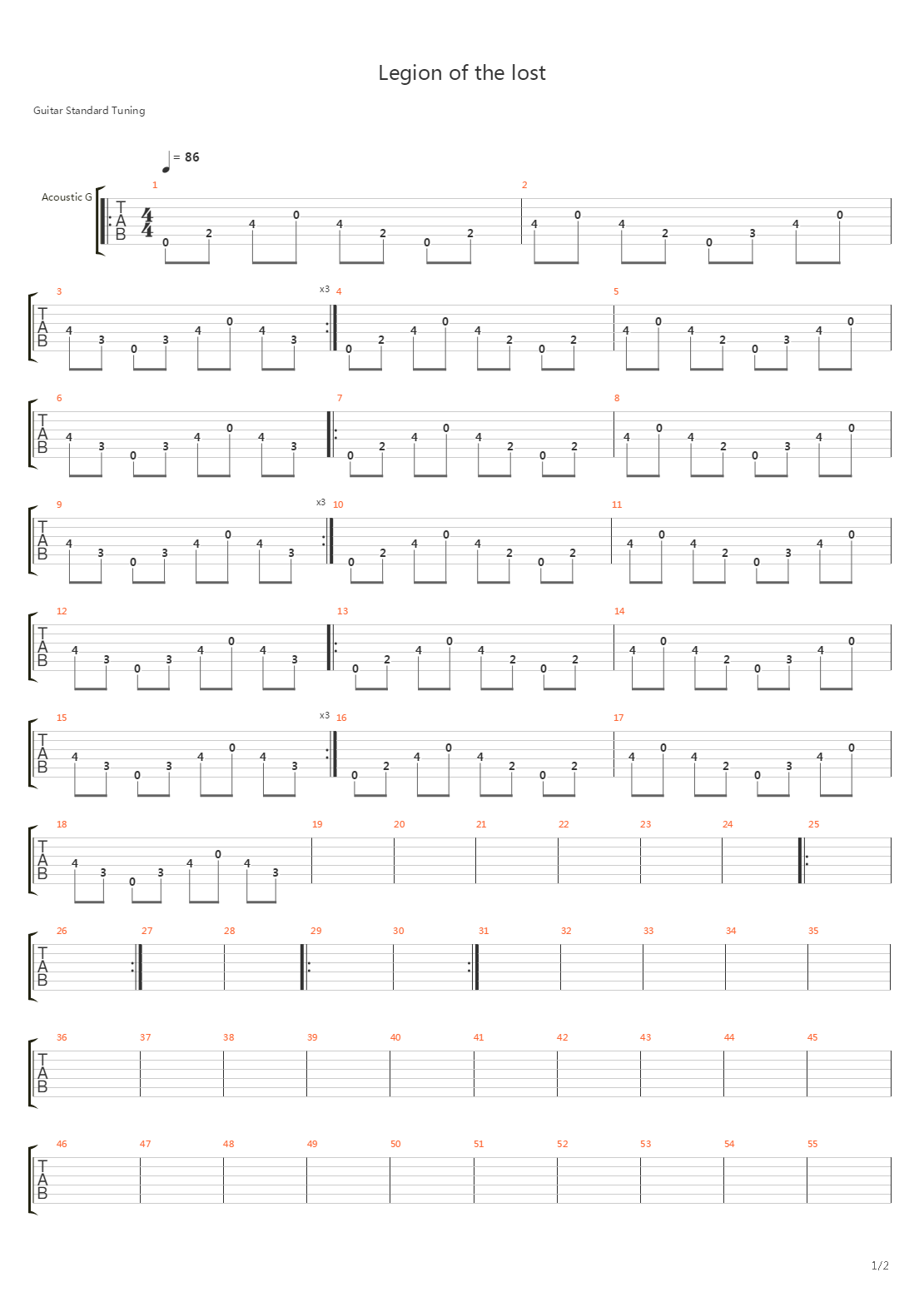Legion Of The Lost吉他谱