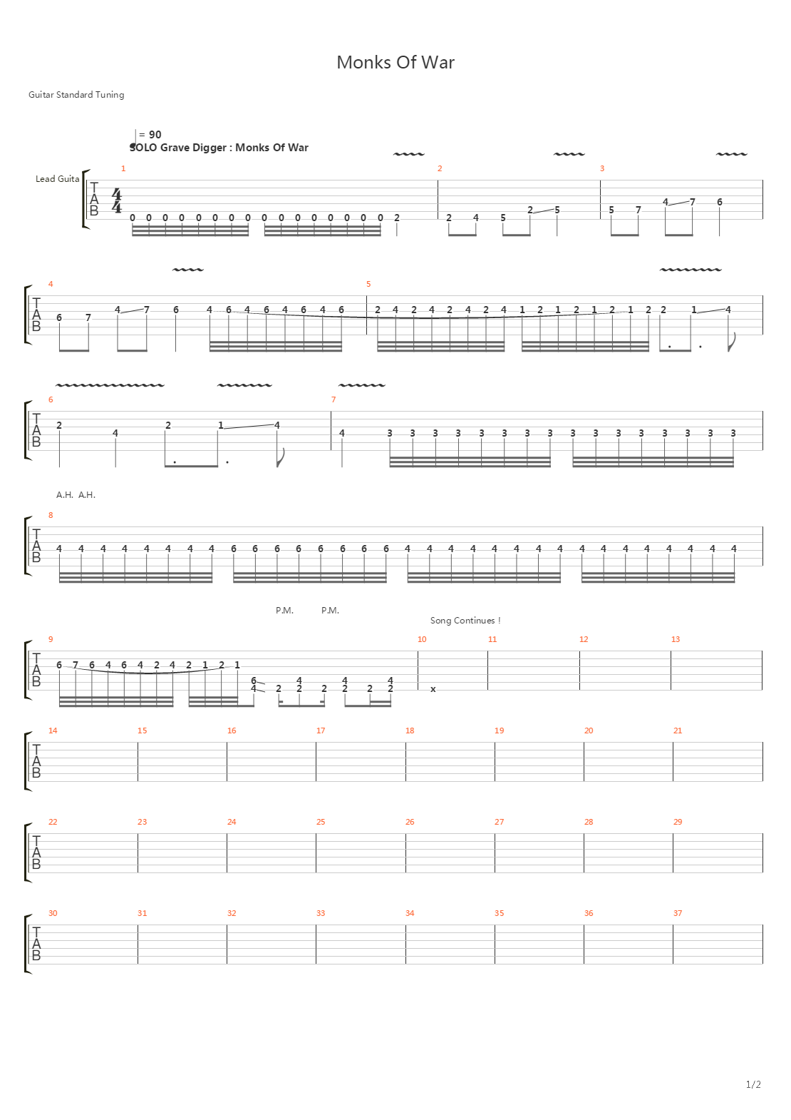 Monks Of War吉他谱
