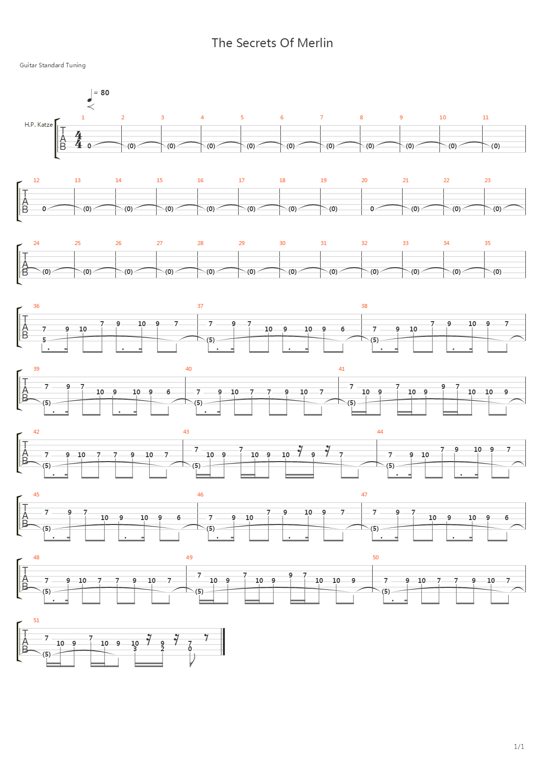 The Secrets Of Merlin吉他谱