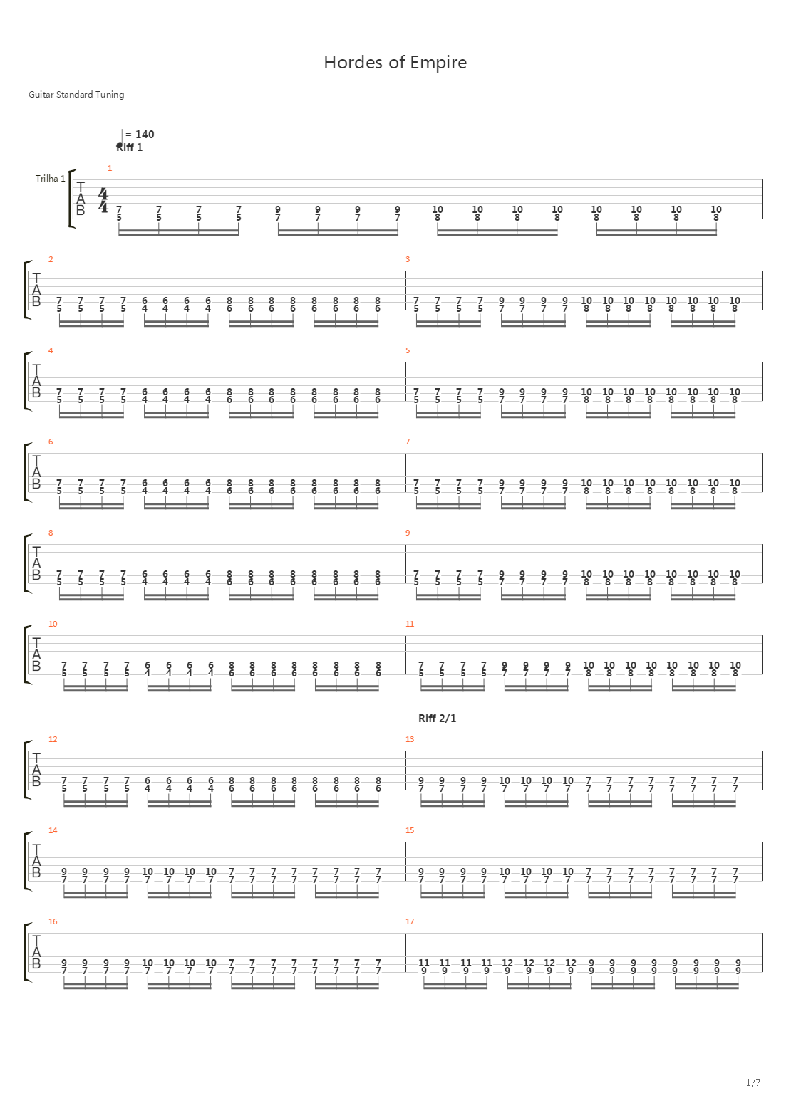 Hordes Of Empire吉他谱